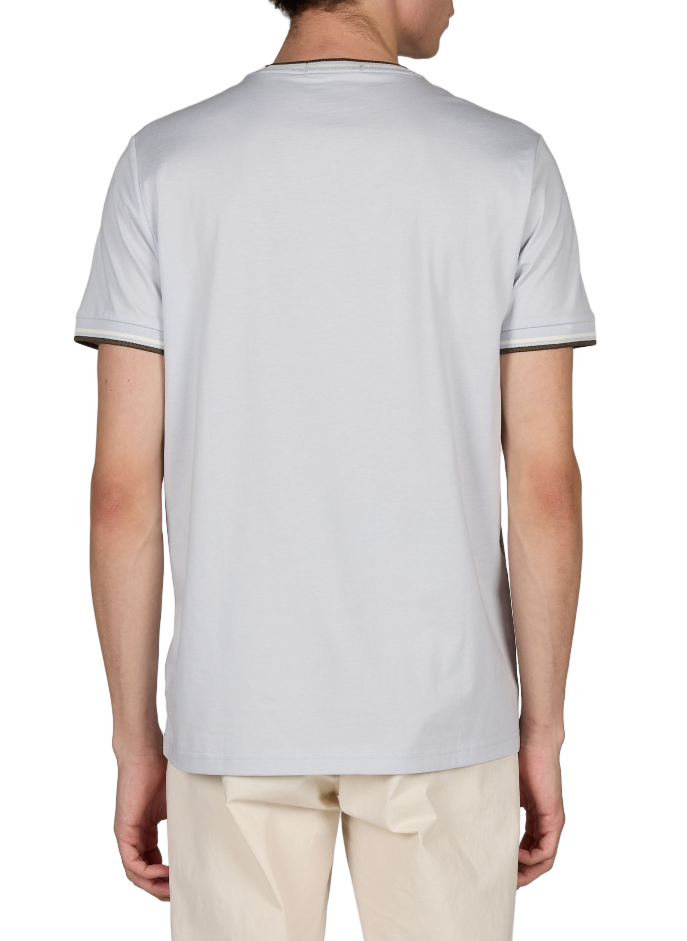 Plain round neck cotton T-shirt FRED PERRY Blue