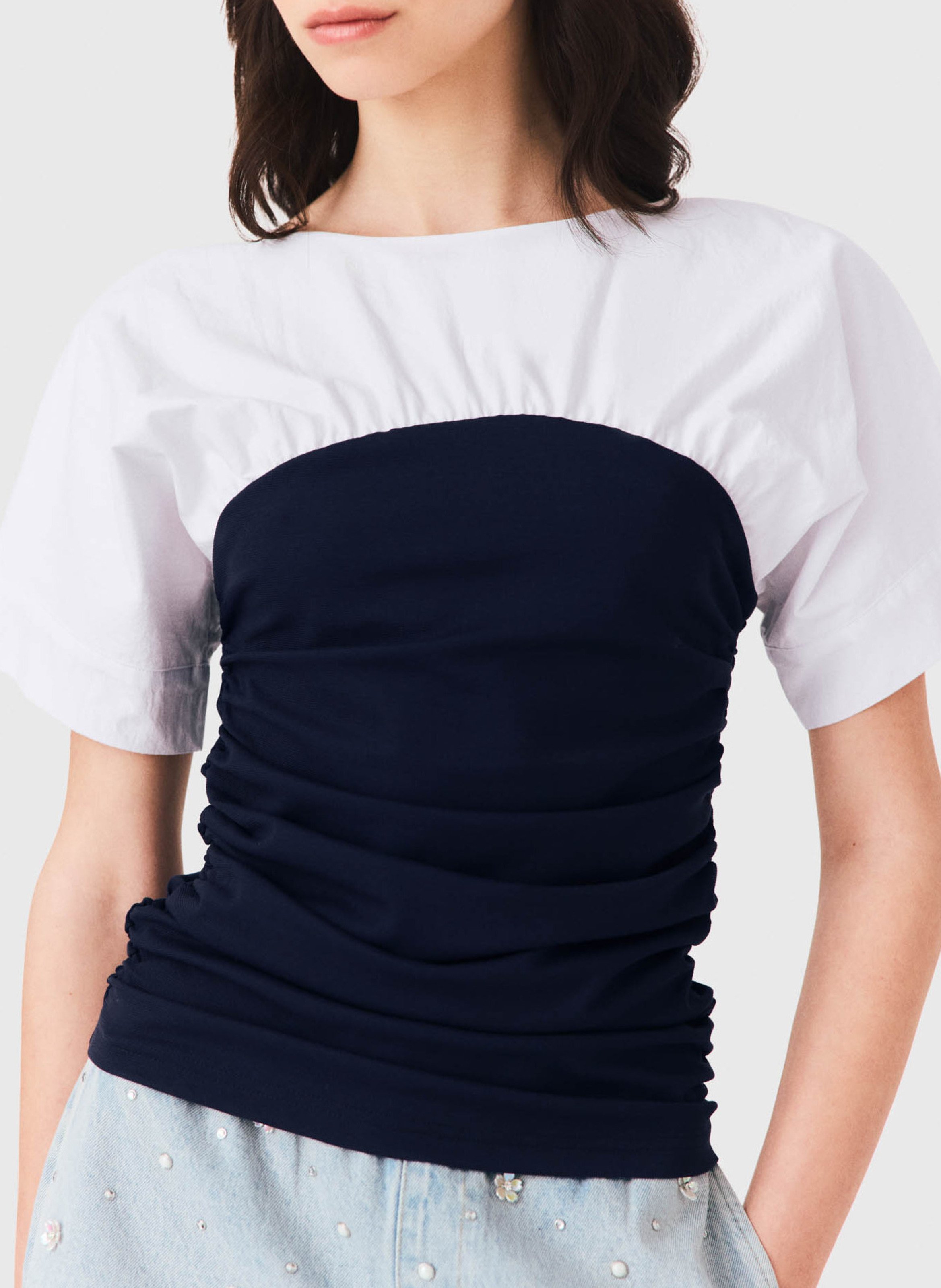 Top ajusté en coton MAJE Blanc