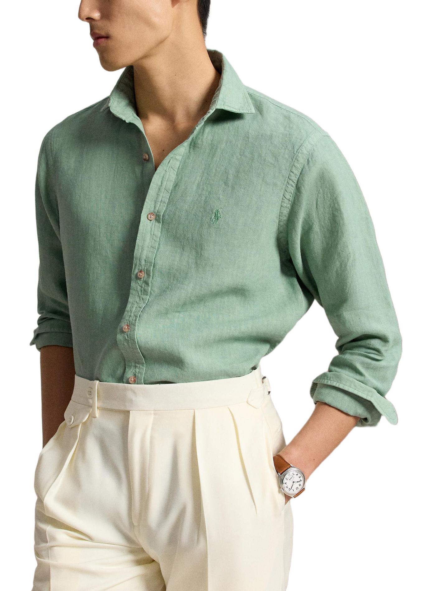 Straight linen shirt POLO RALPH LAUREN Blue