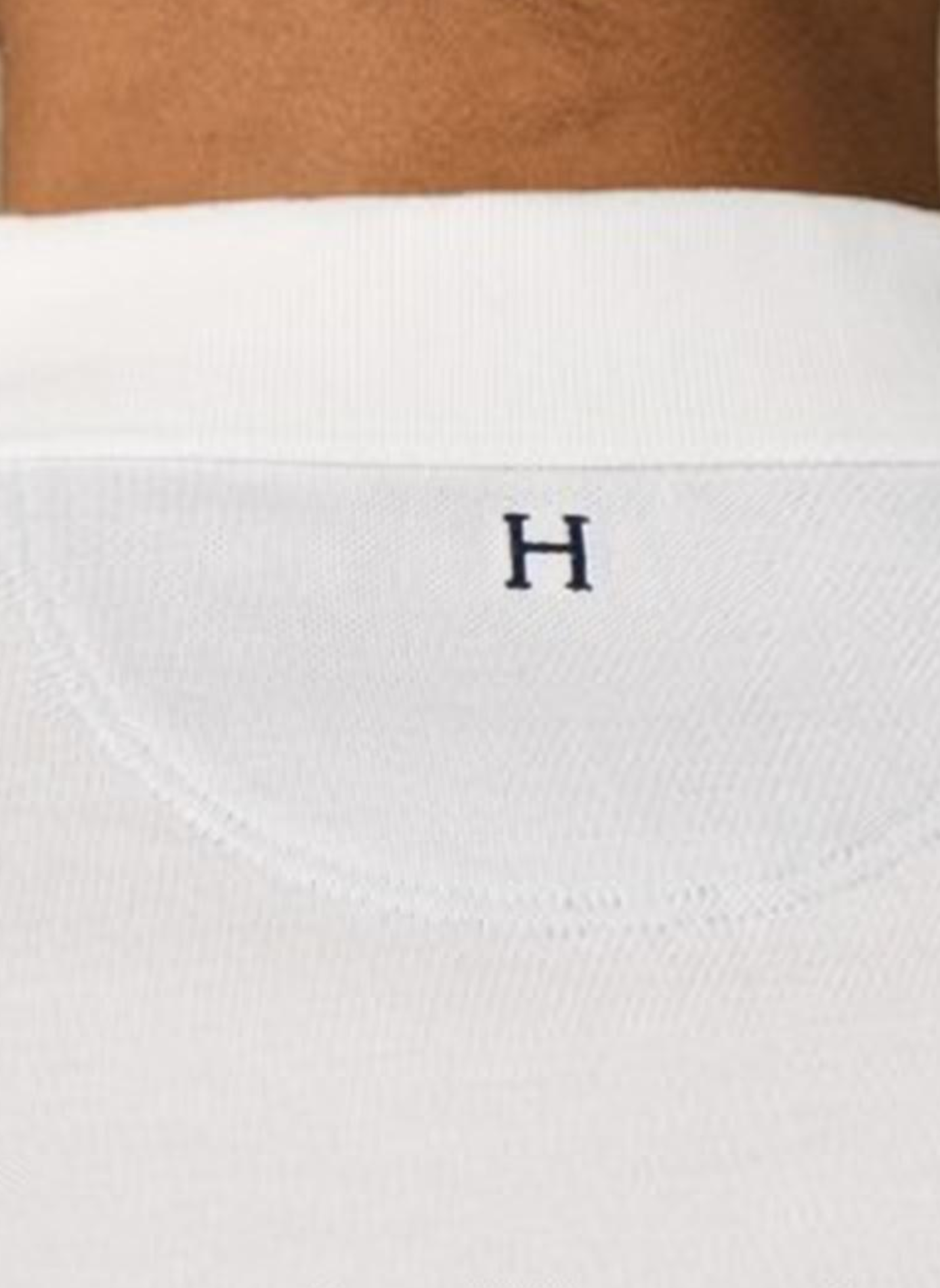 Polo droit à logo en coton HACKETT Blanc