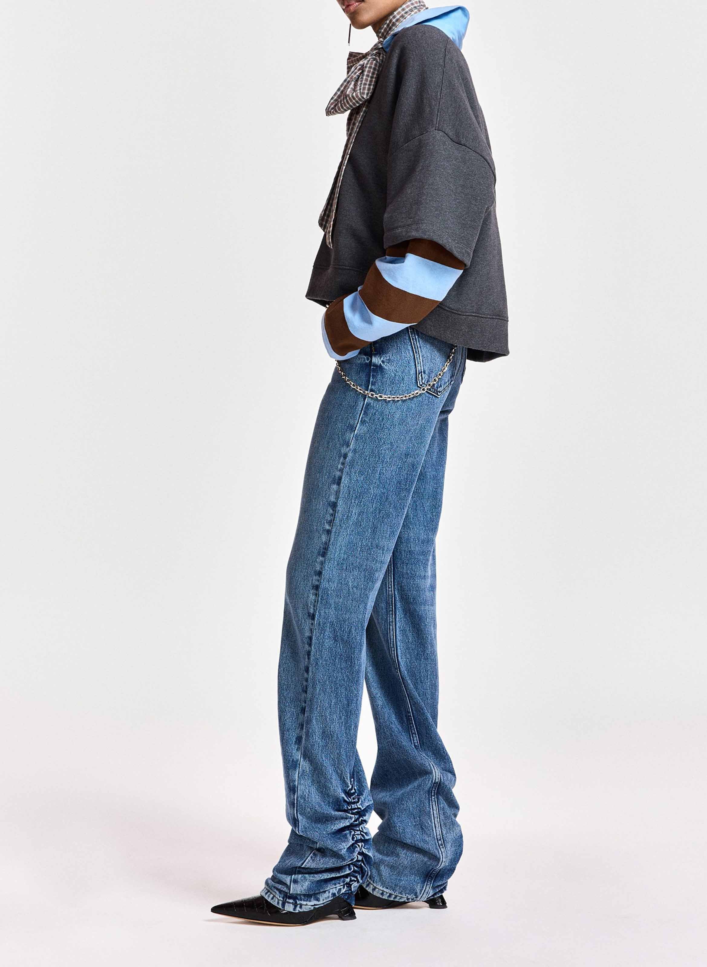 Sweat droit col polo en coton kantelou ESSENTIEL ANTWERP Gris