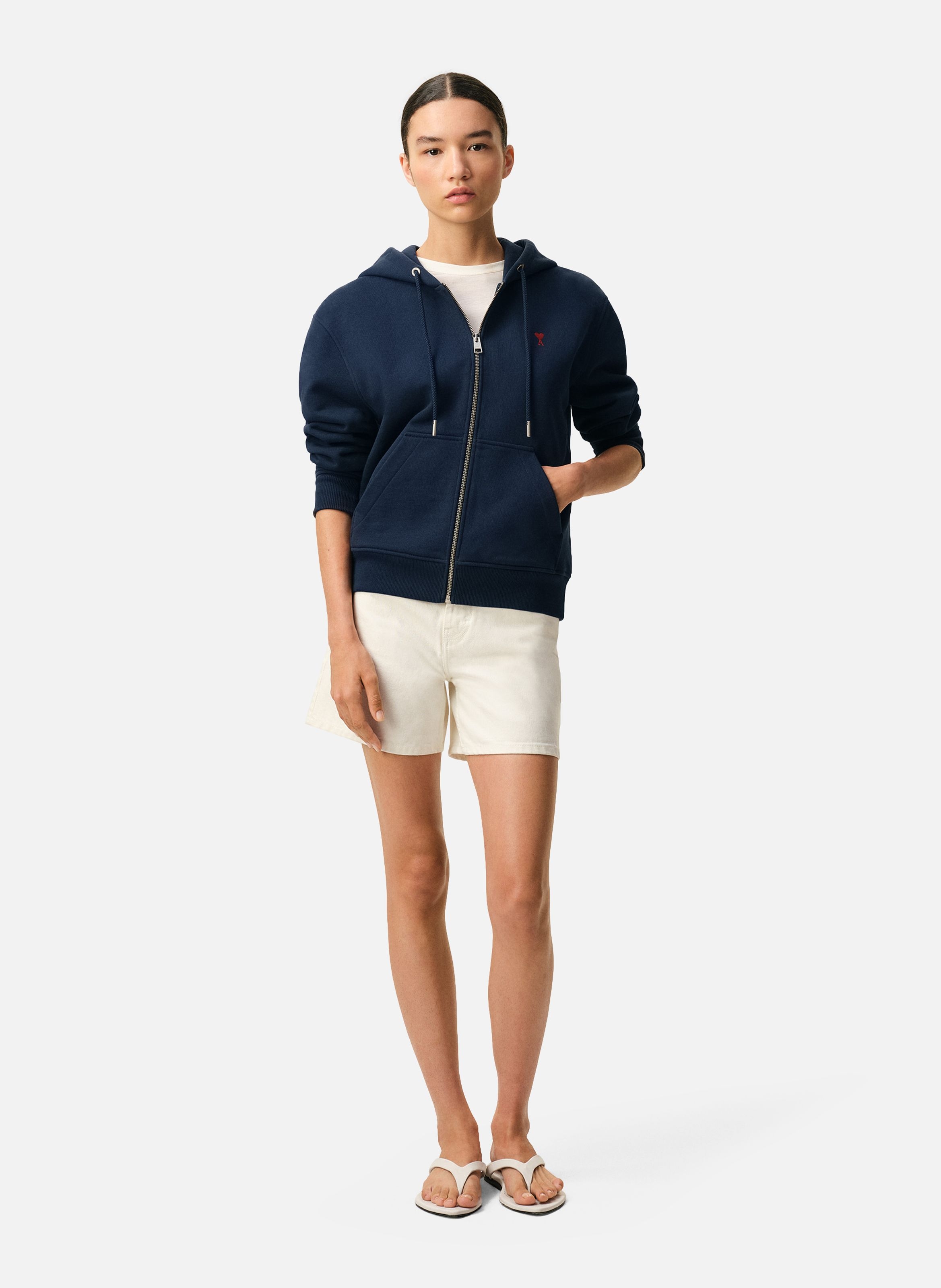 Hoodie zippé ami de coeur rouge unisexe AMI PARIS Bleu