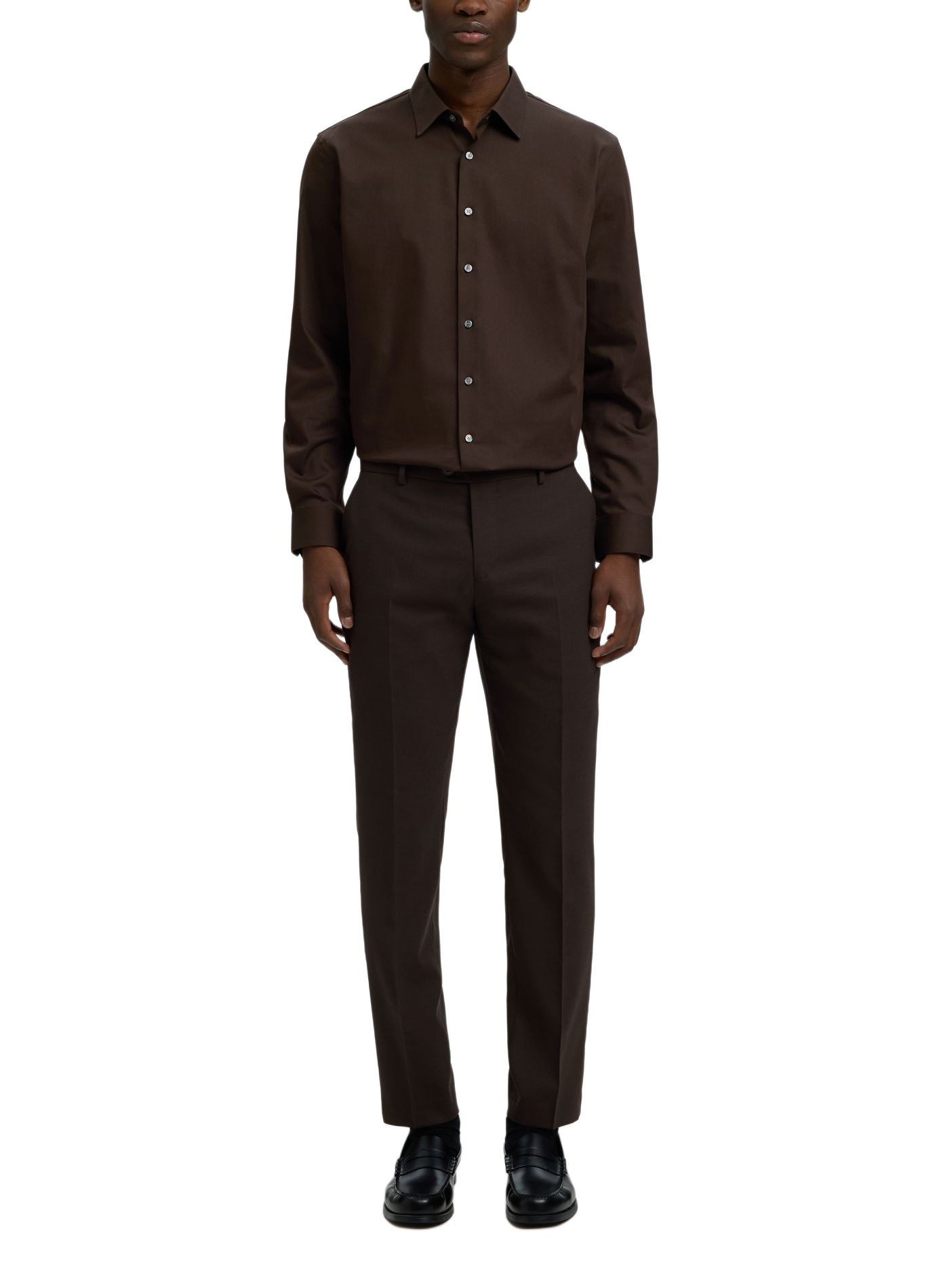 Slim-fit shirt in blended organic cotton SELECTED Bruin
