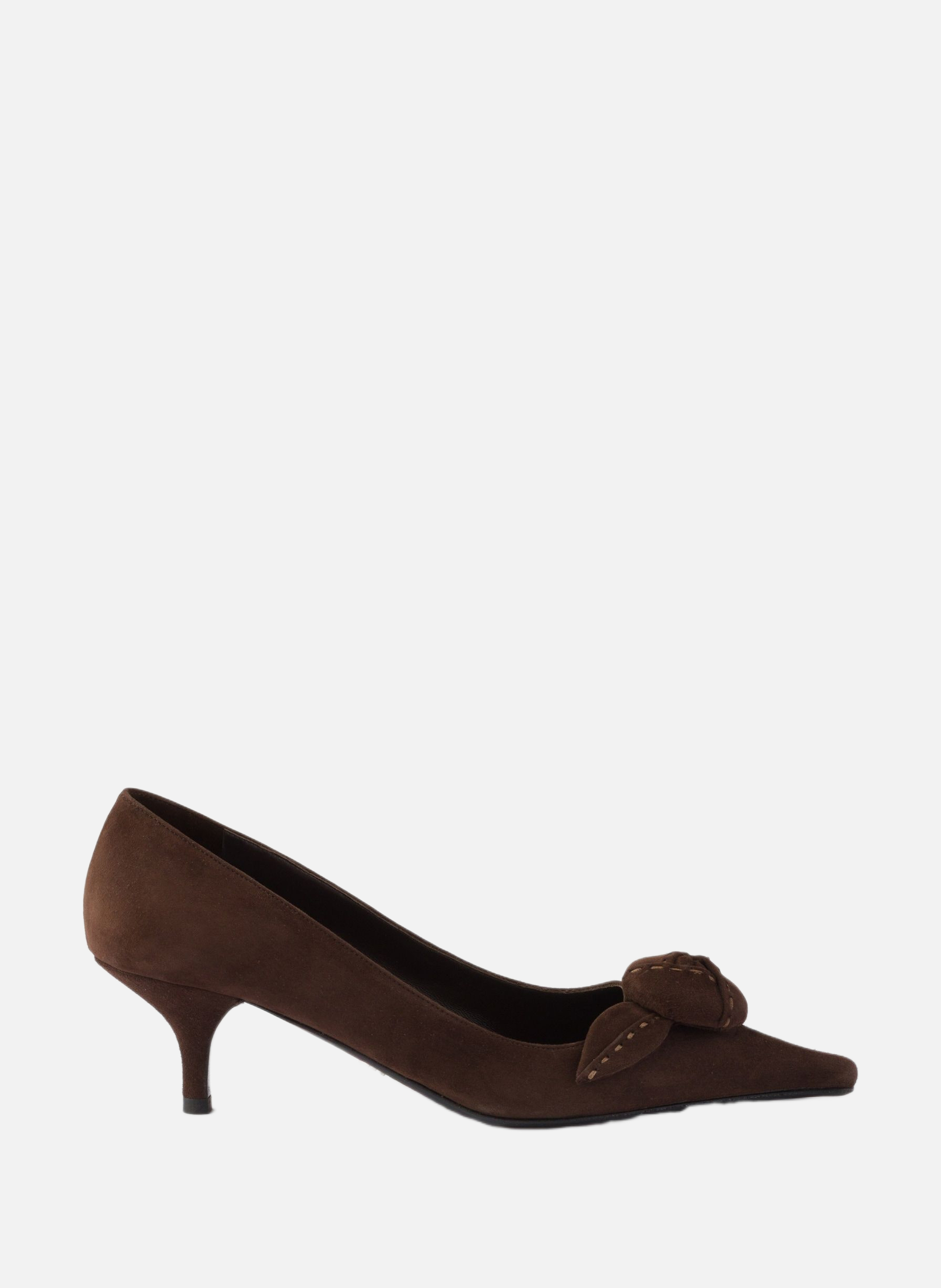 Escarpins en veau velours PRADA Marron