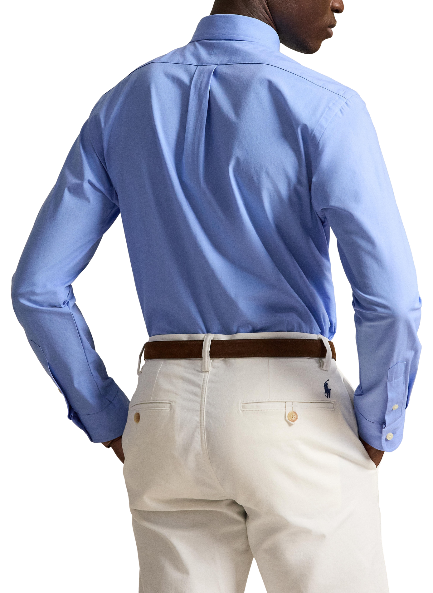 Overhemd van gemengd katoen | Blauw POLO RALPH LAUREN Heren