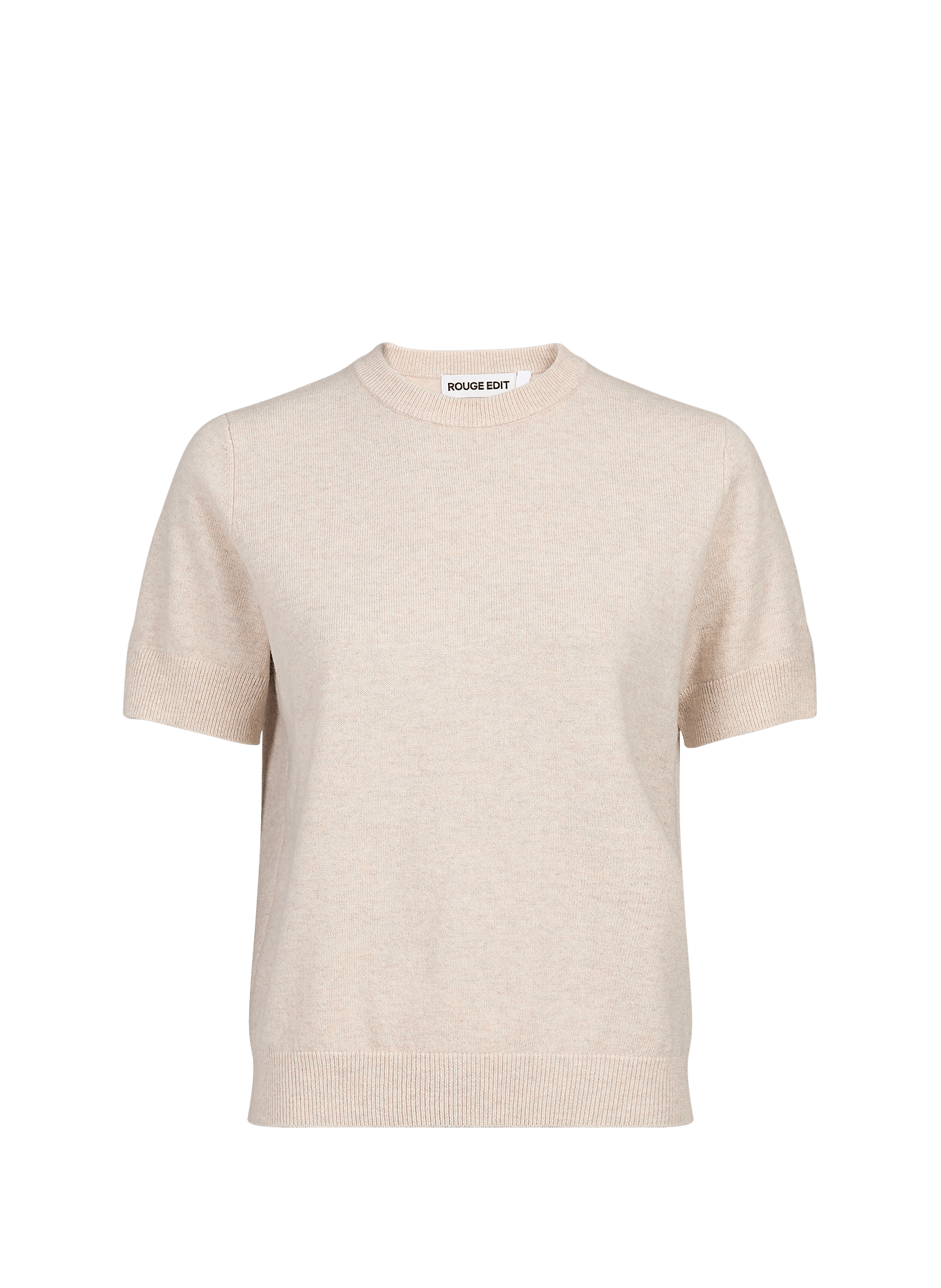 Pull Roukate droit col rond en laine ROUGE EDIT Beige