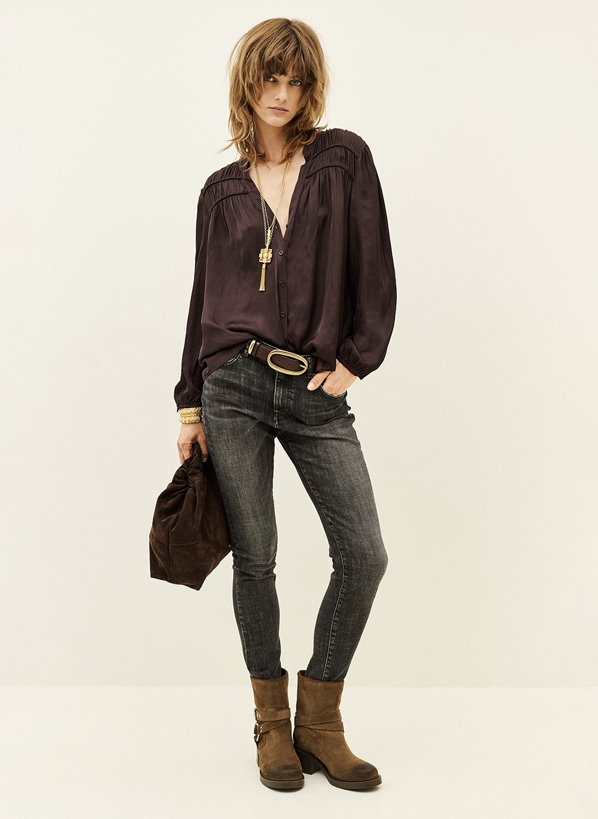 Chemise ample plissée cessia BA&SH Violet