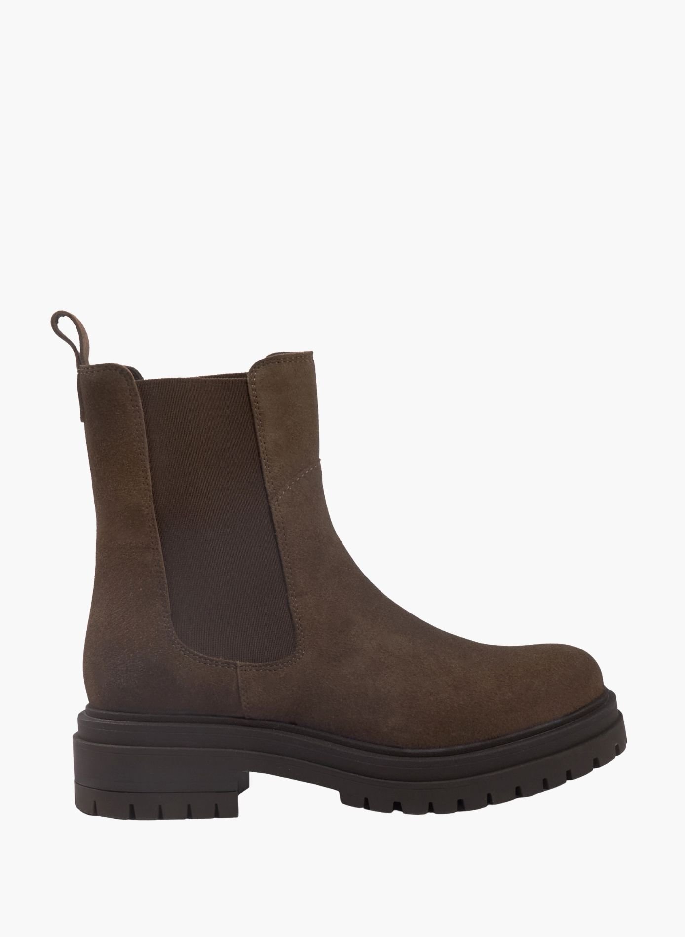 Bottines chelsea crantées cuir daim JULES & JENN Marron