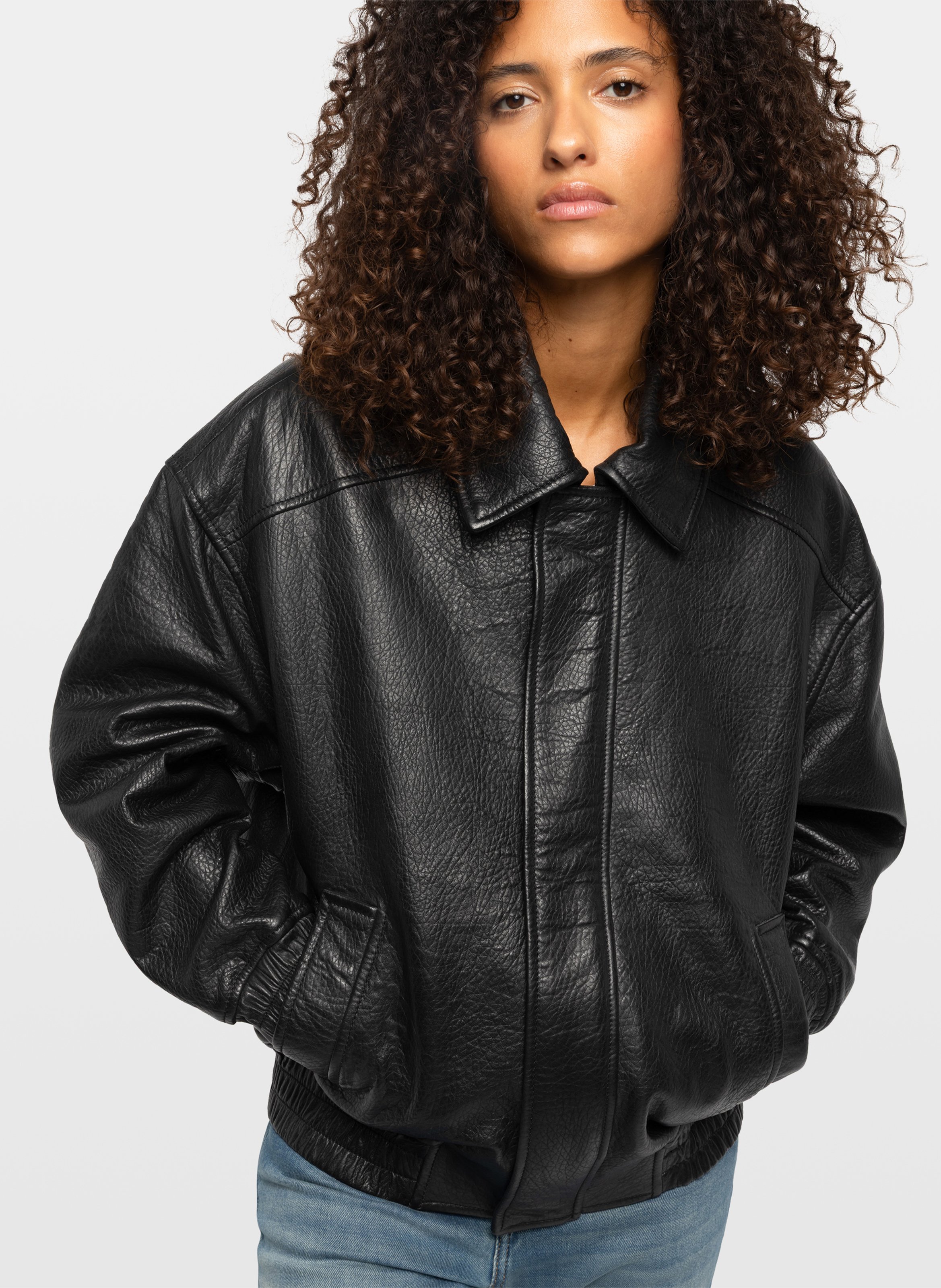 Veste col classique en cuir loriand ZADIG&VOLTAIRE Noir