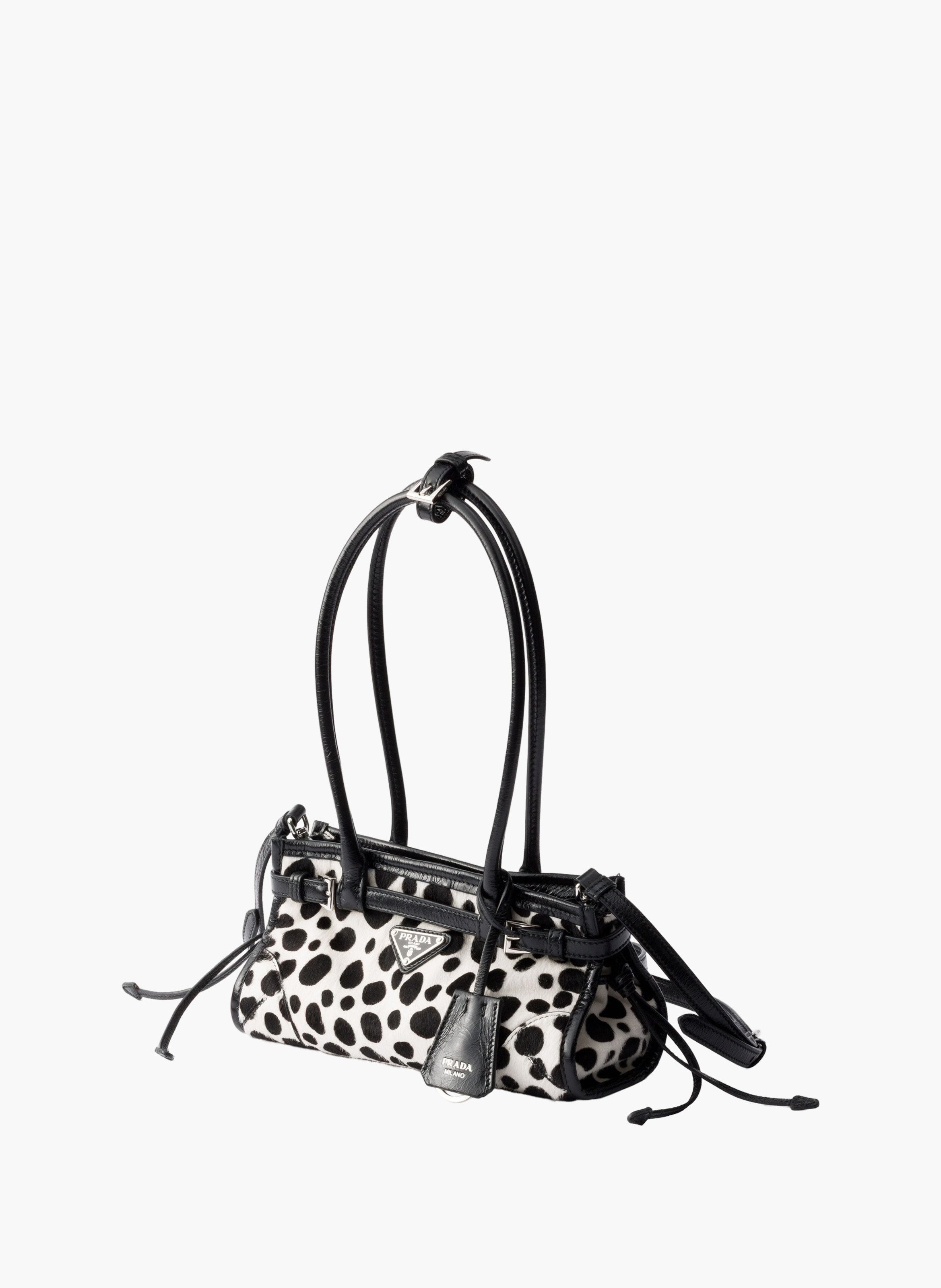 Petit sac à main prada bonnie en cuir et en veau i PRADA Blanc