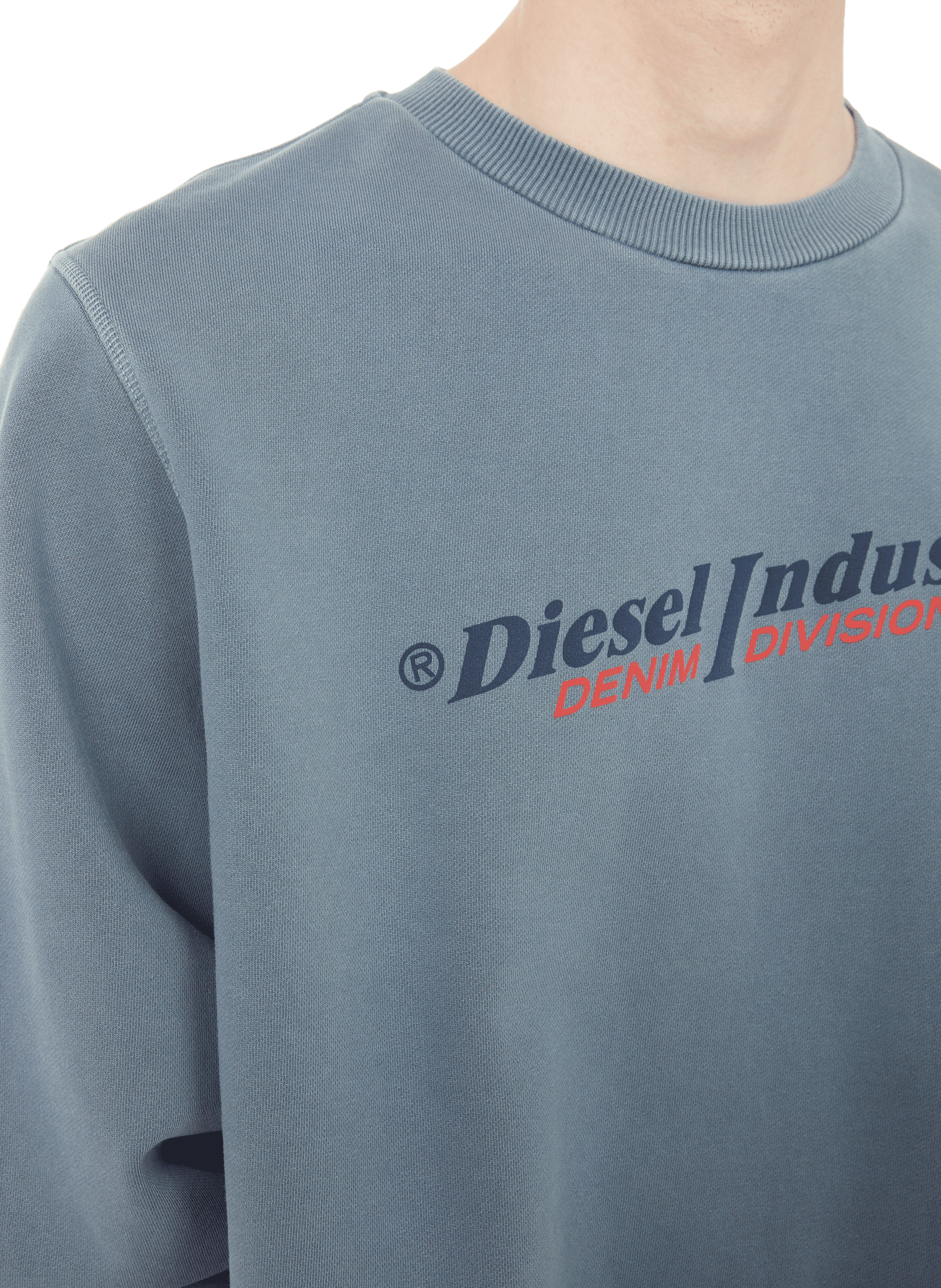 Sweatshirt mit Baumwolllogo DIESEL Grau
