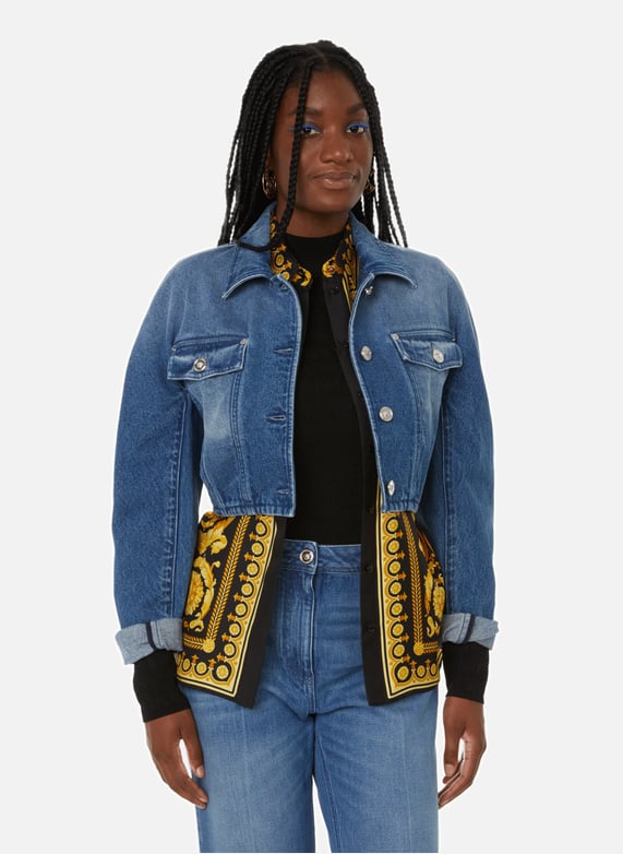 VESTE JEAN EN COTON VERSACE pour FEMME Printemps
