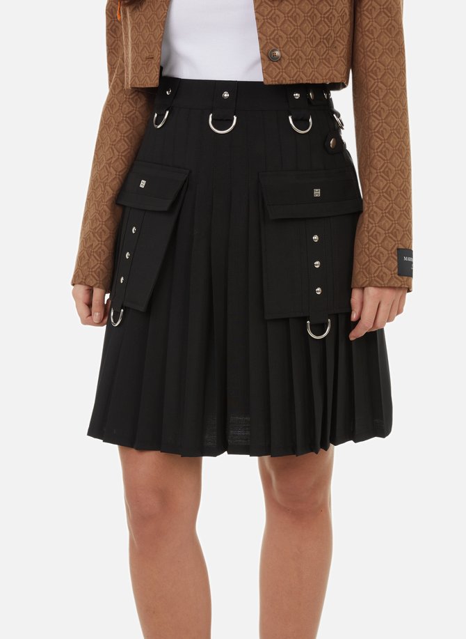 Pleated wool and mohair mini skirt  GIVENCHY