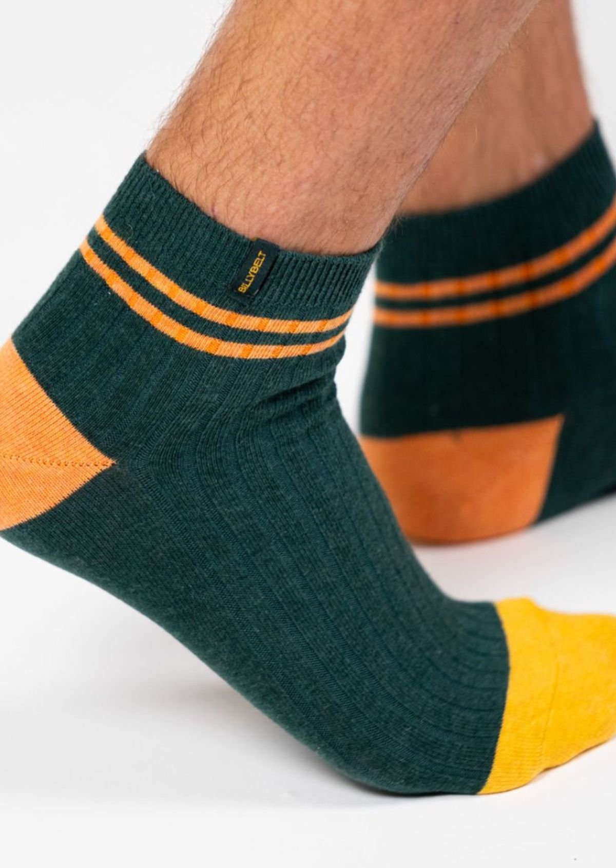 Chaussettes en coton peigné mi-hautes BILLYBELT Vert