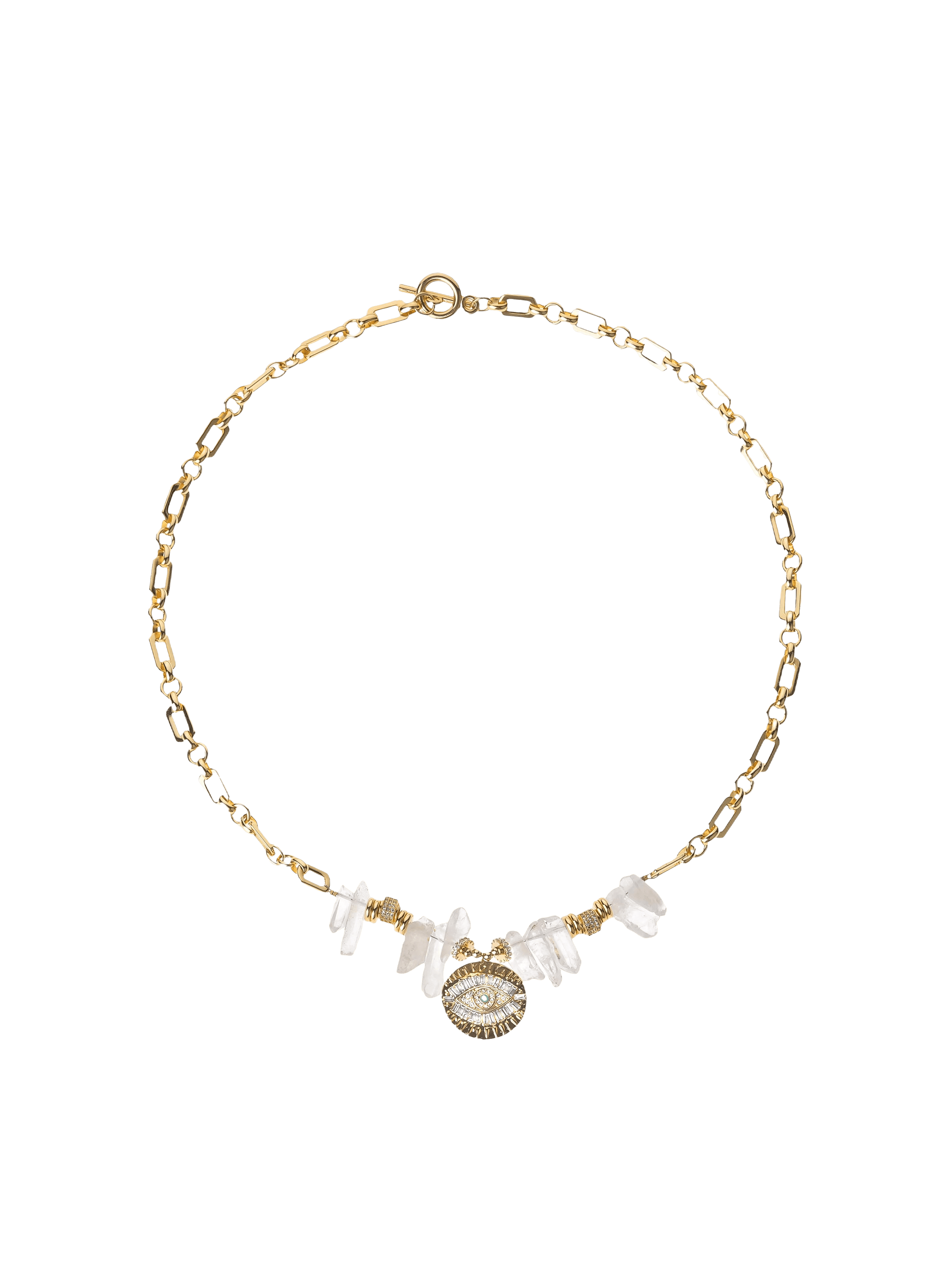 Collier chaîne avec pierres et pendentif ulysse HIPANEMA Doré