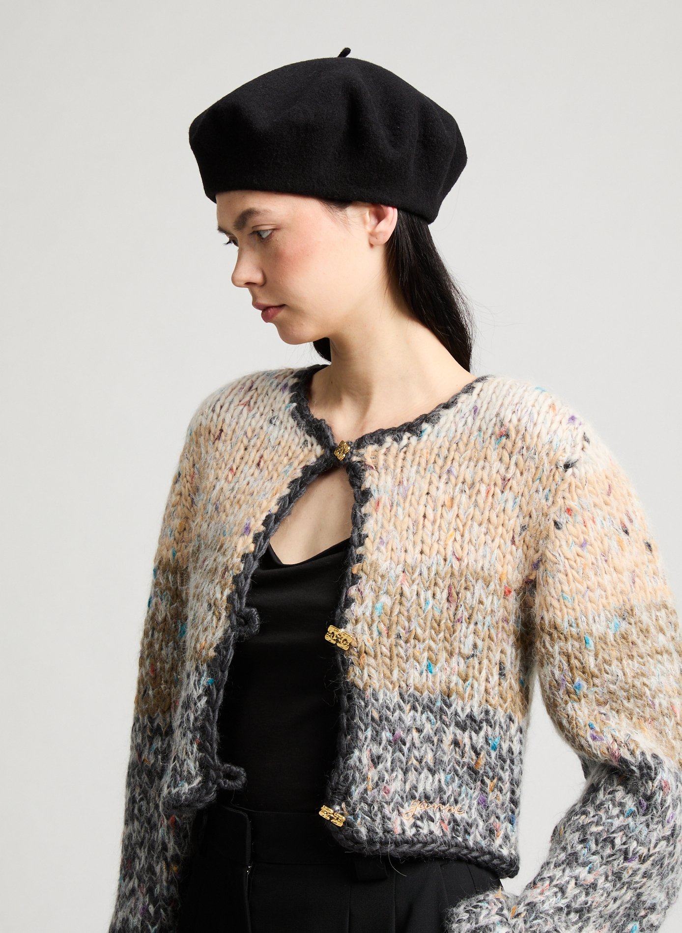 Beret en laine AU PRINTEMPS PARIS Noir