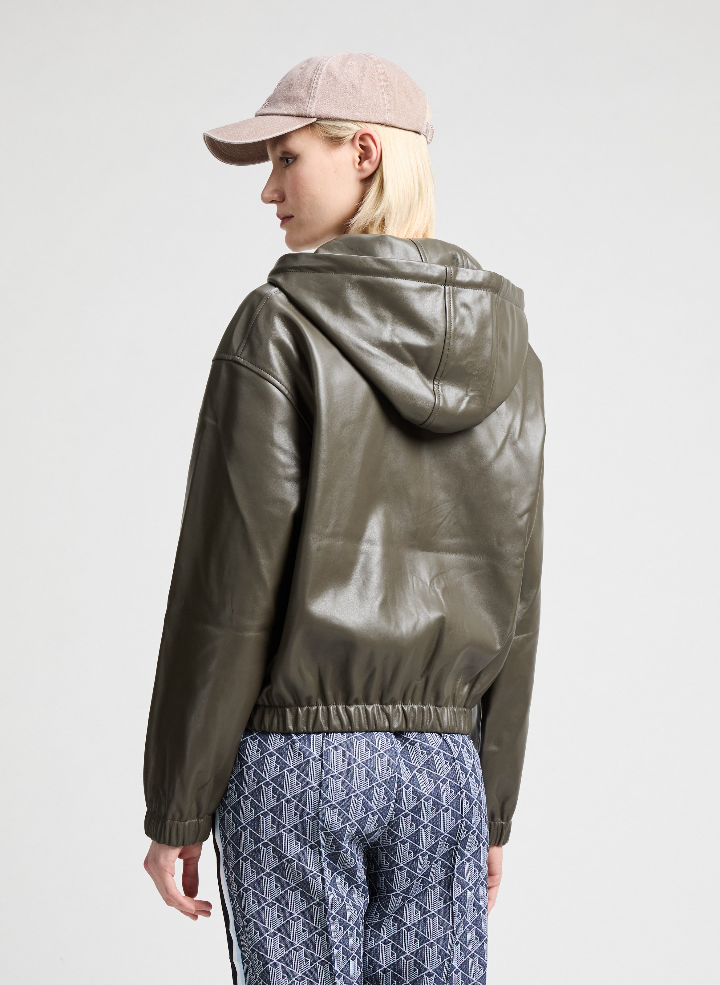 Blouson en cuir mélangé  SAMSOE SAMSOE Marron