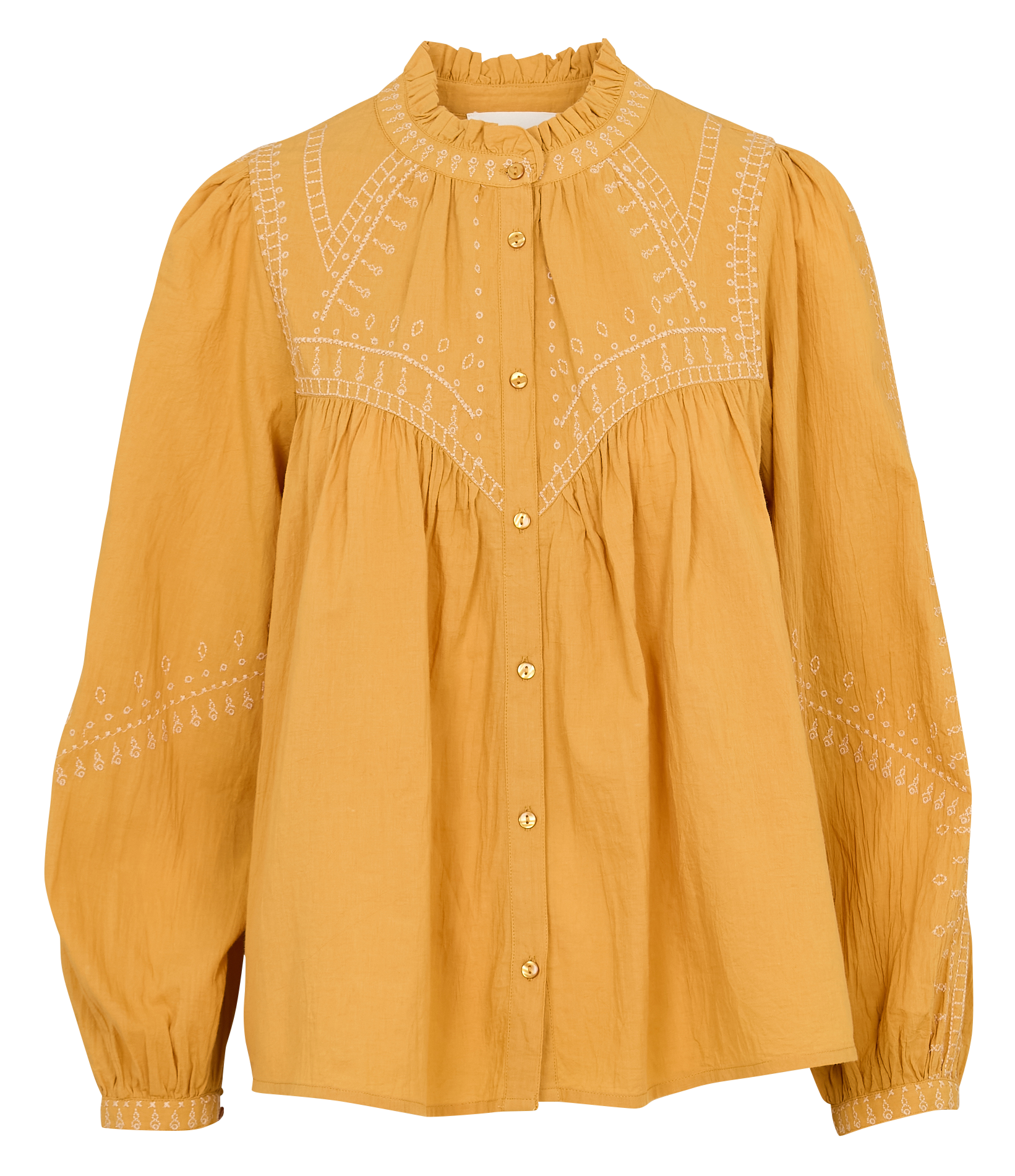 Chemise col victorien en coton jaky BA&SH Beige