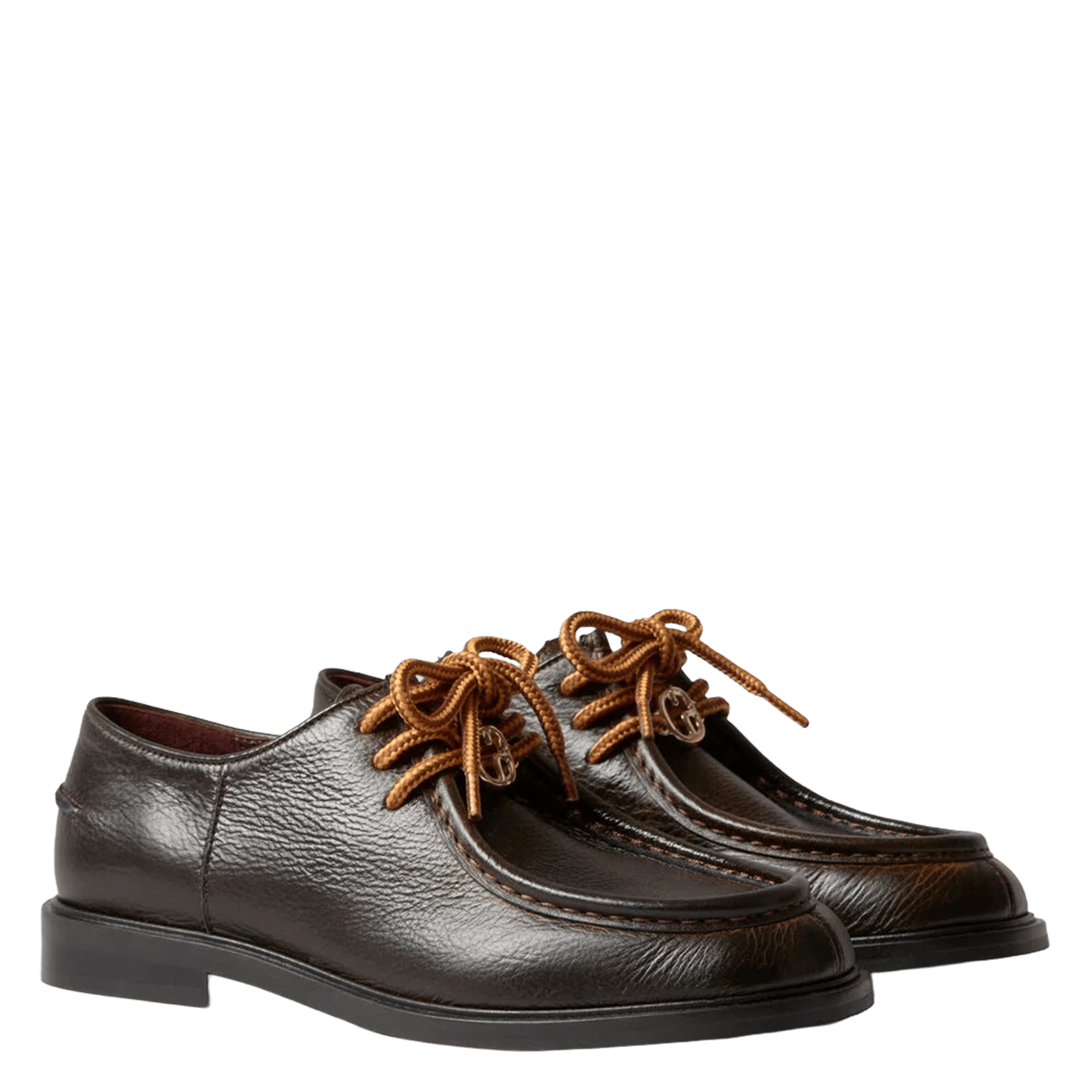 Mocassins unis à lacets en cuir aikovintage CLAUDIE PIERLOT Marron