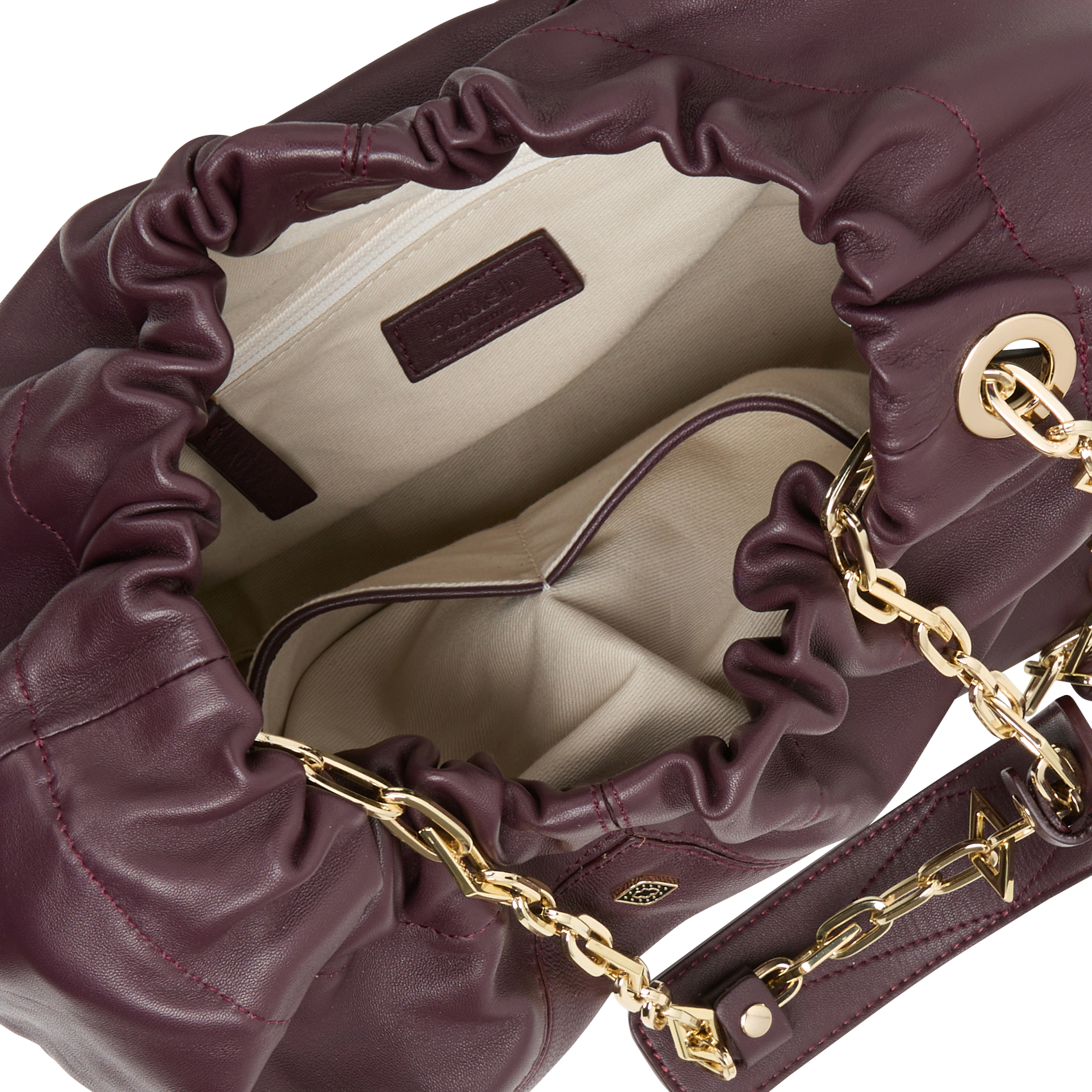 Sac porté épaule en cuir june tote BA&SH Violet