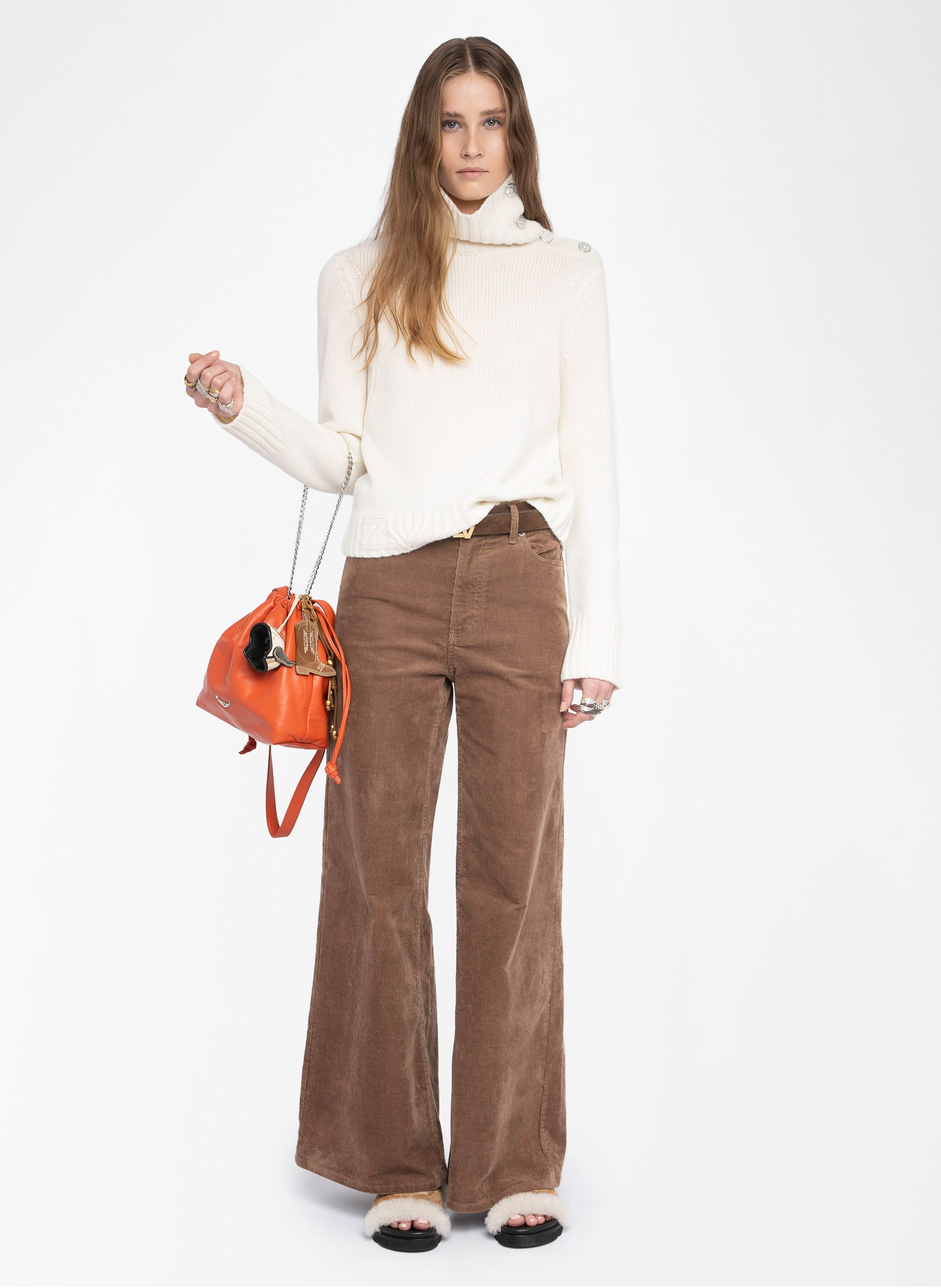 Pull col montant en cachemire nalma ZADIG&VOLTAIRE Blanc