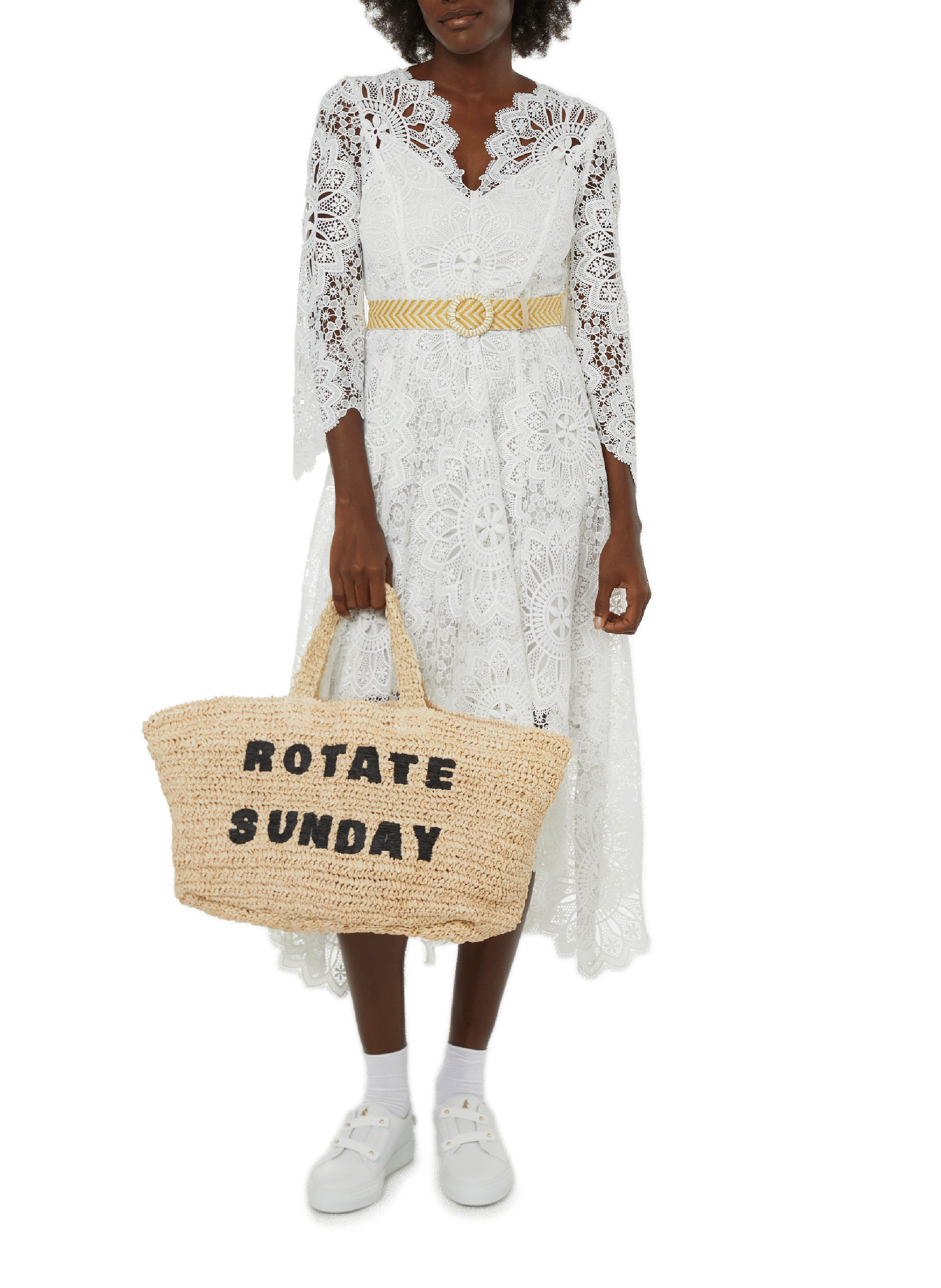 ZIMMERMANN Robe dentelle asymétrique Blanc
