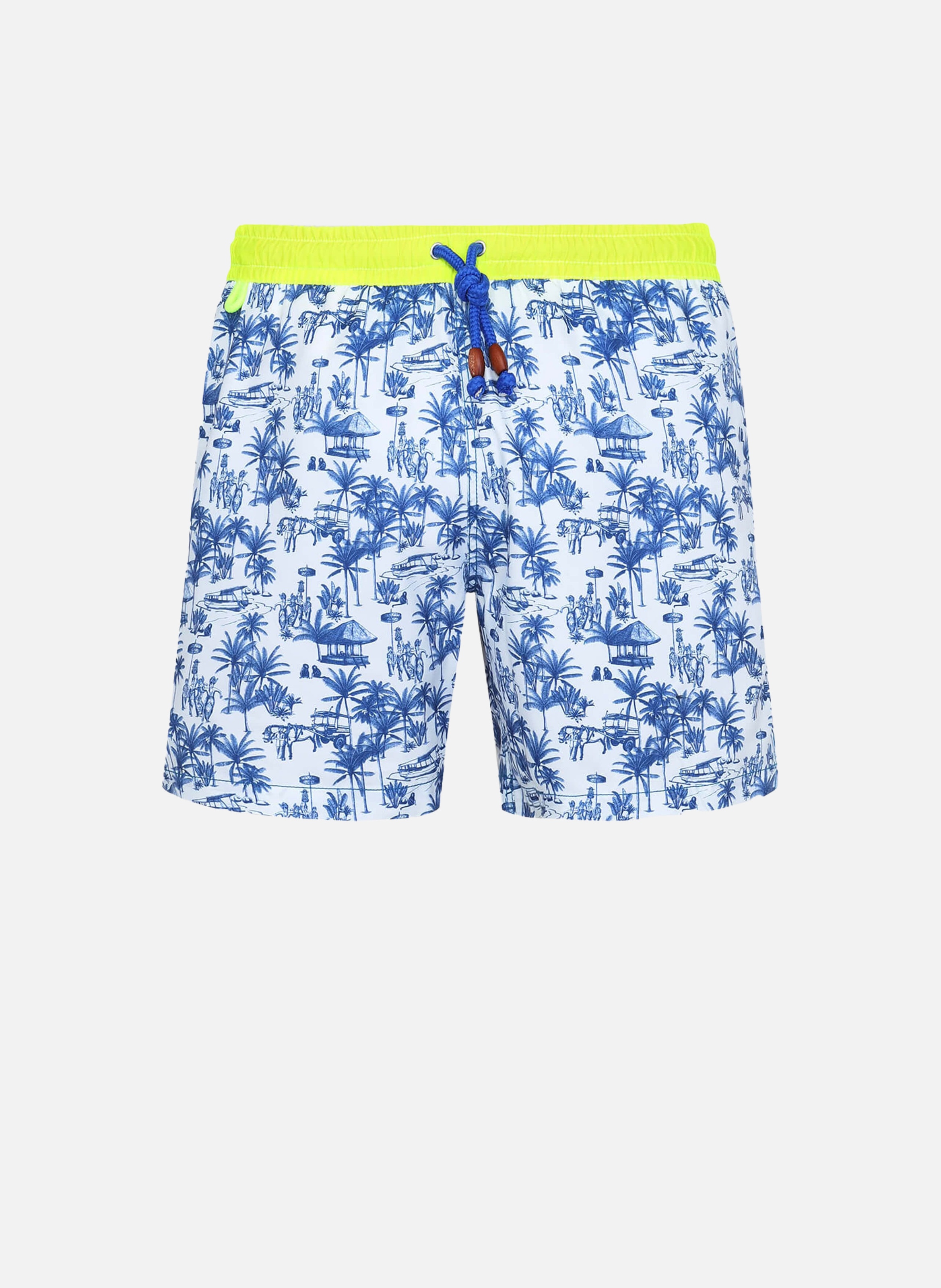 Short de bain   toile balinaise GILI'S Bleu