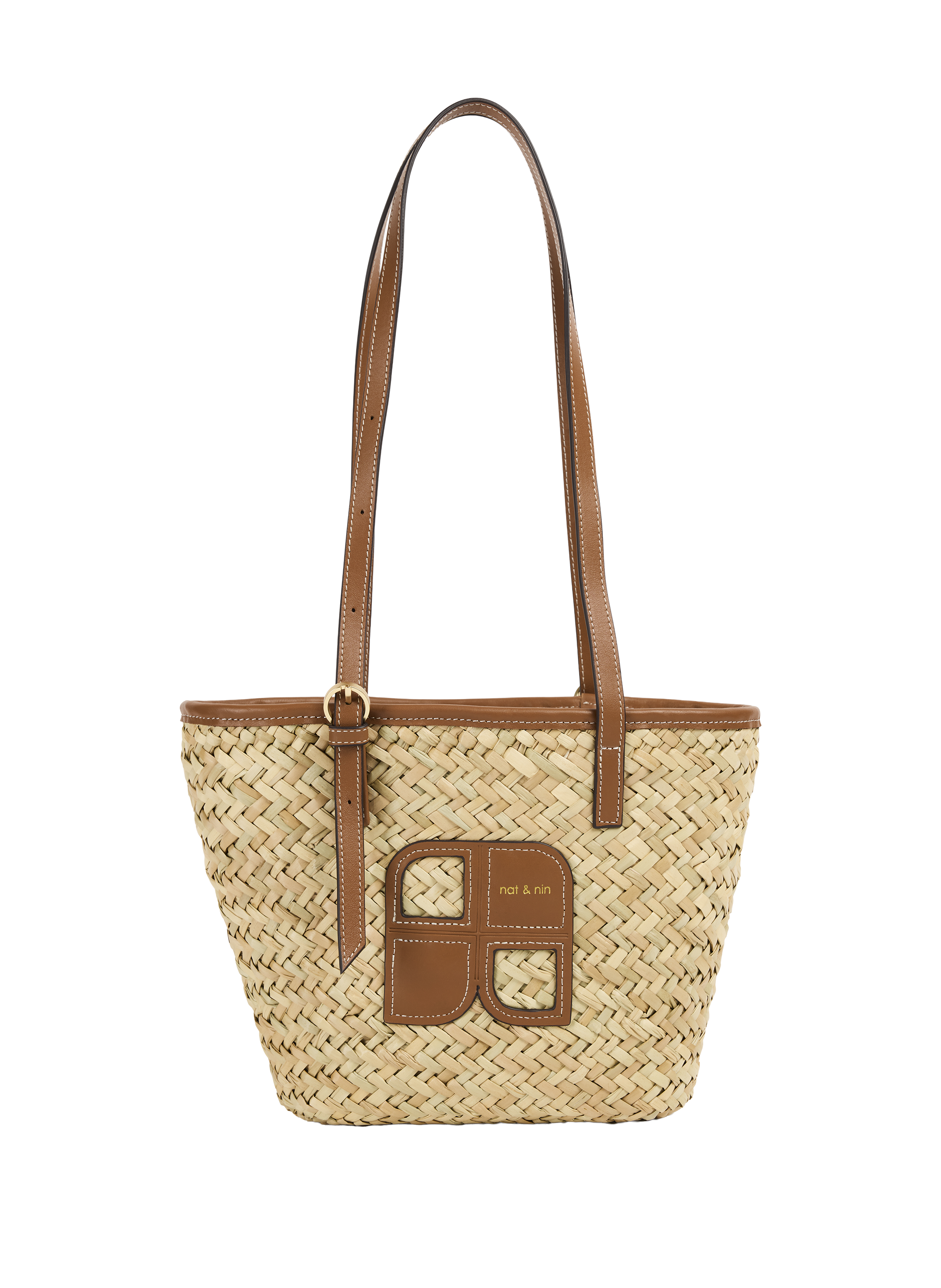 Sac cabas Rafael en paille NAT & NIN Marron