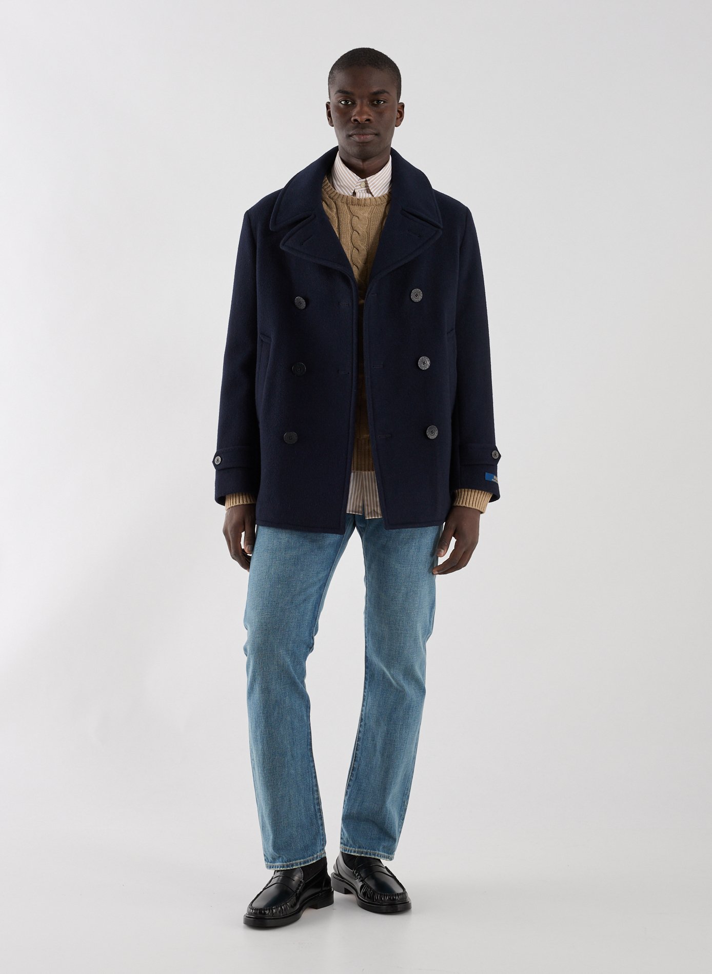 Manteau blazer en laine mélangée POLO RALPH LAUREN Bleu