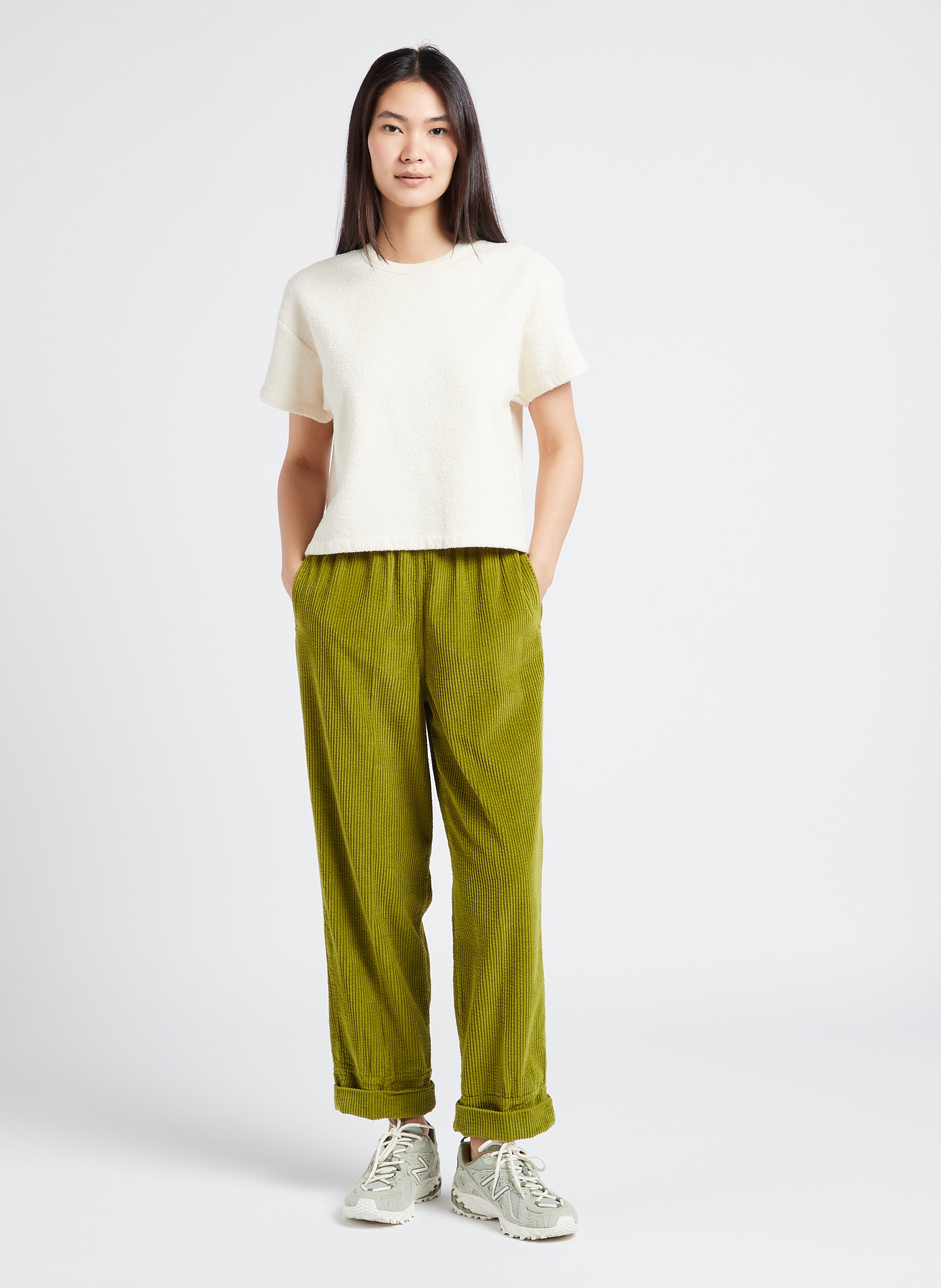 Tee-shirt ample col rond en coton bio bobypark AMERICAN VINTAGE Beige