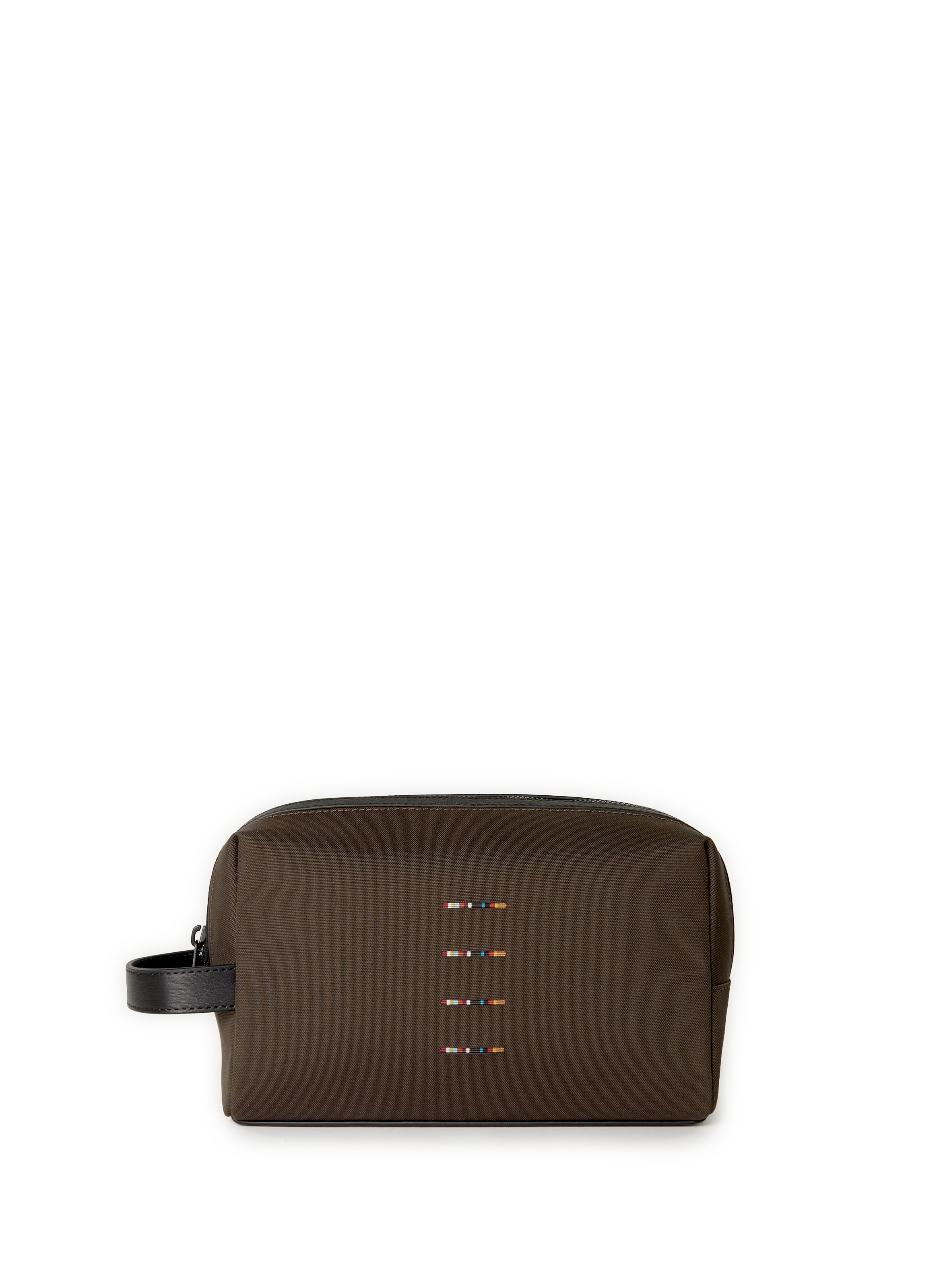 PAUL SMITH Zippered clutch with handle Brown