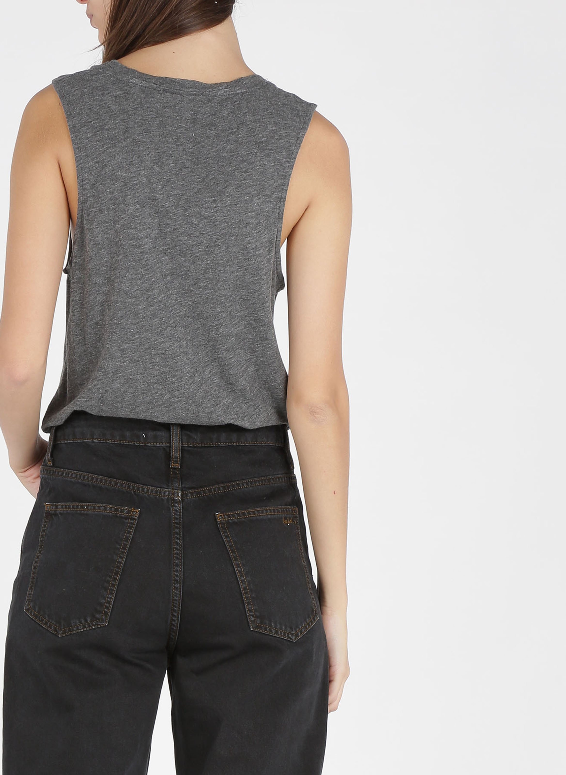 Débardeur col rond en coton mélangé Jacksonville AMERICAN VINTAGE Gris