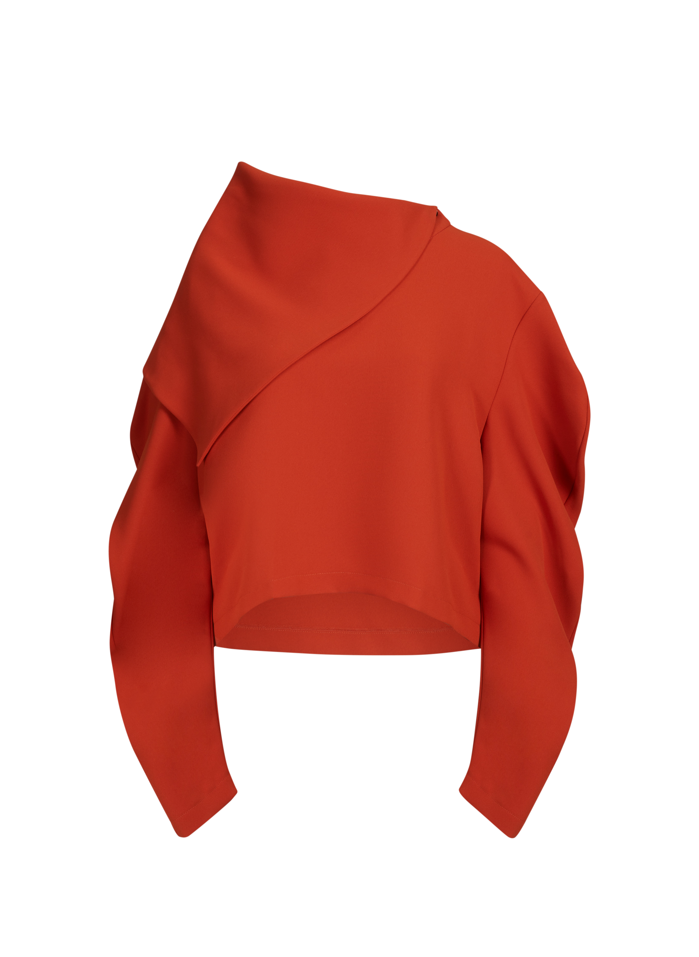 Long-sleeved top with draped collar A.W.A.K.E. MODE Orange