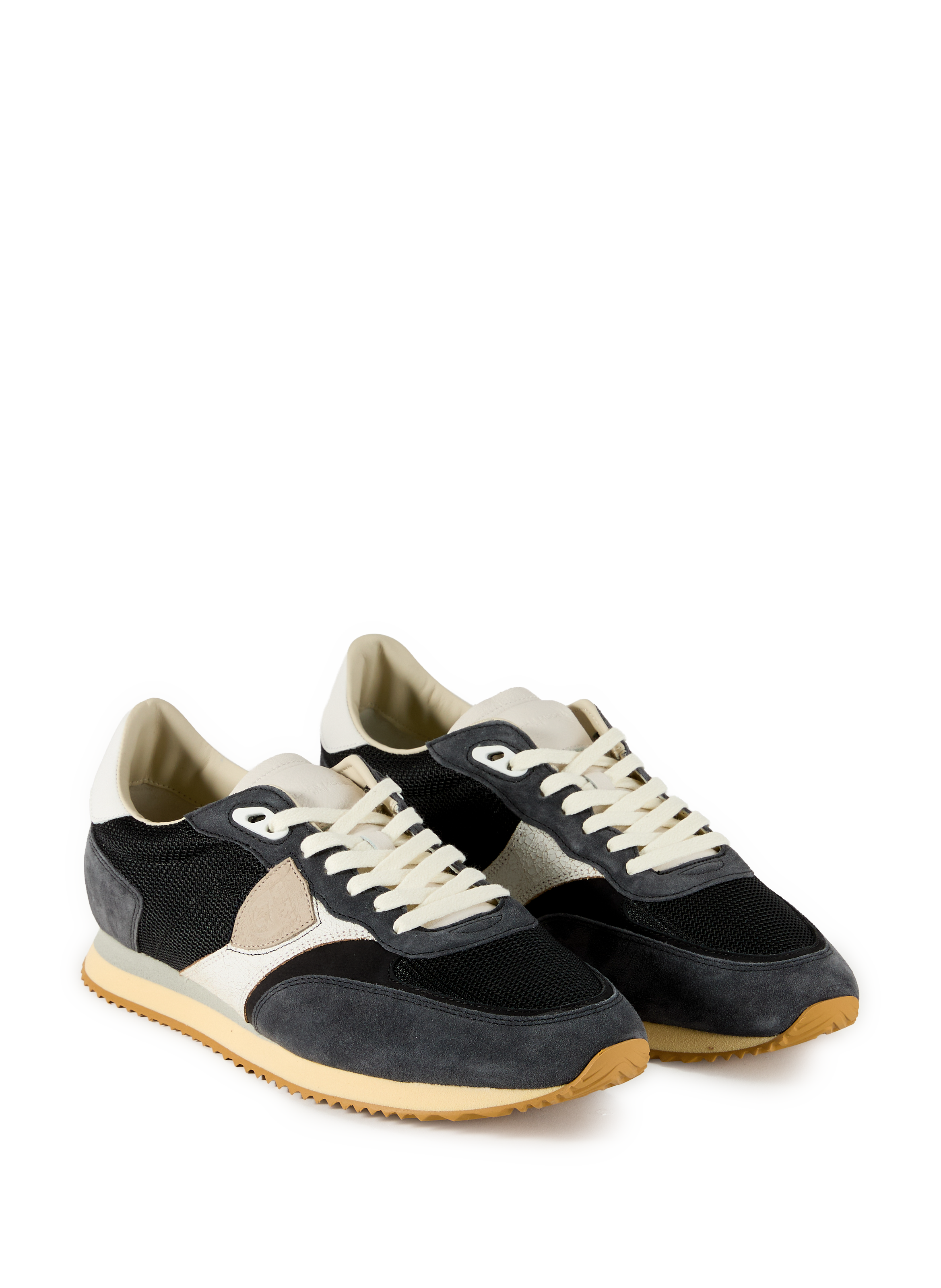 Blville leather and mixed cotton sneakers PHILIPPE MODEL Black