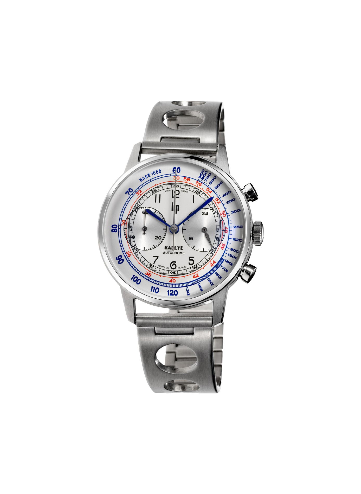 Montre Rallye Méca-Quartz chronographe en acier inoxydable LIP Blanc