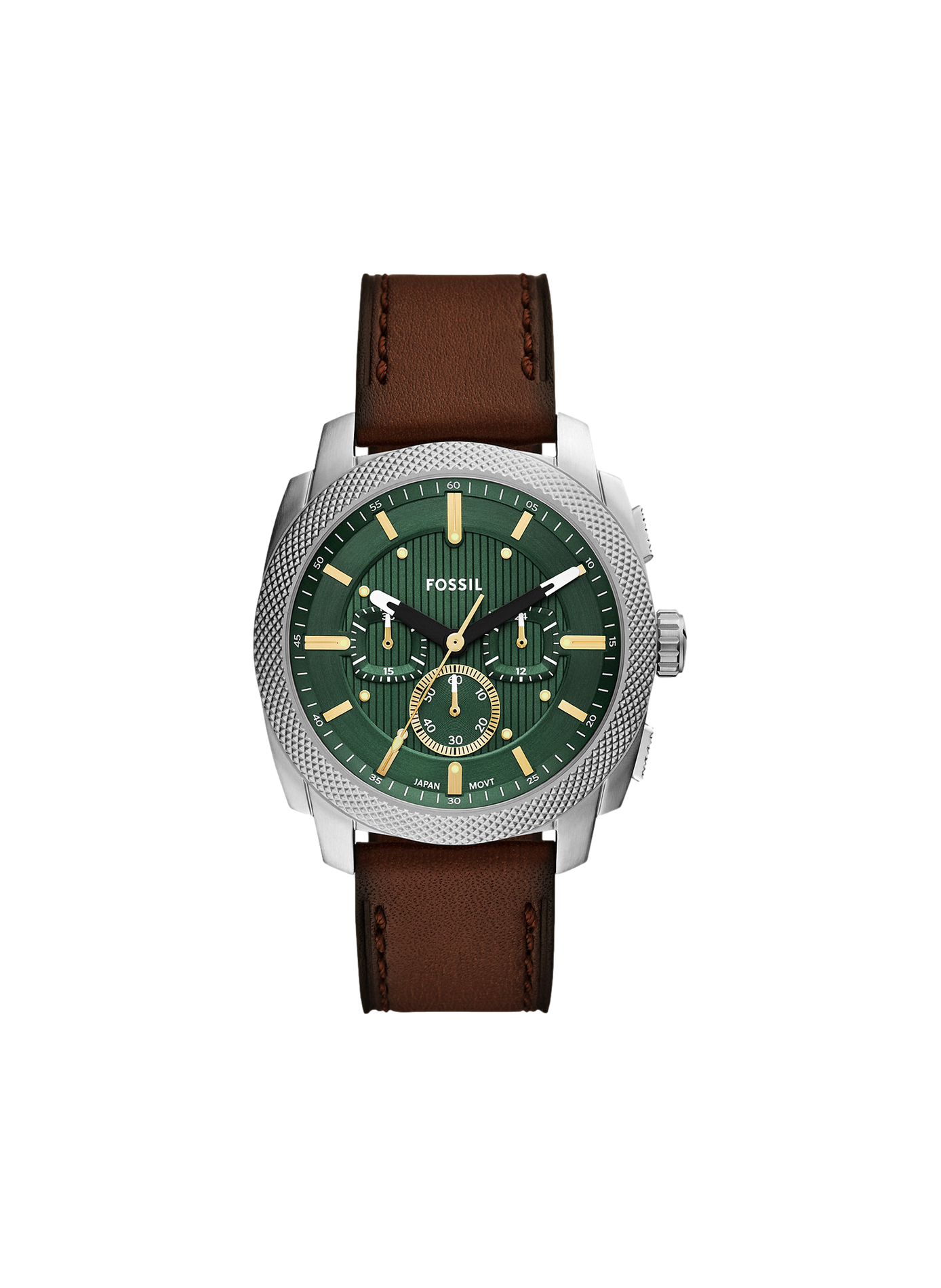 Montre Machine bracelet en cuir FOSSIL Vert