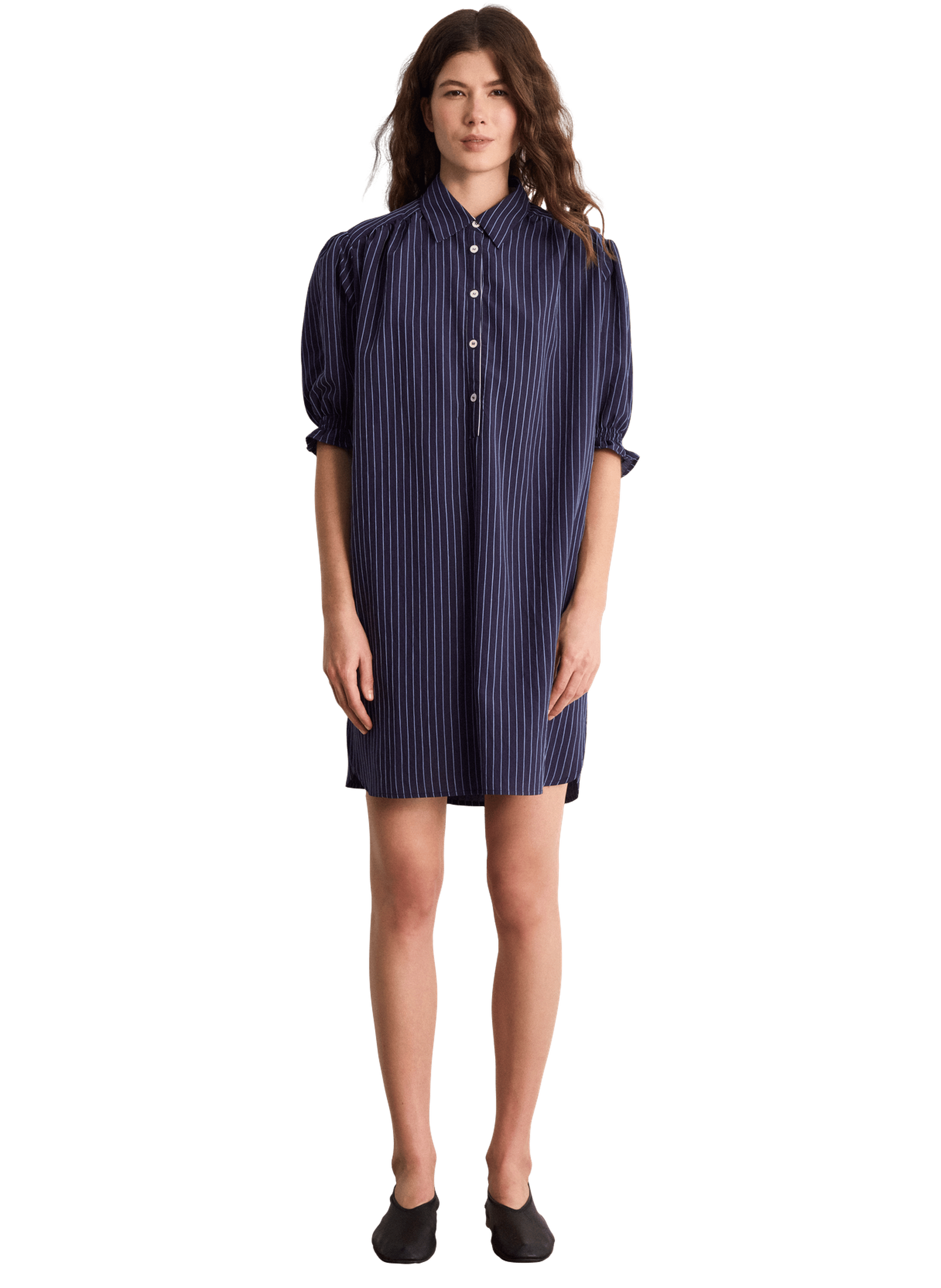 Robe chemise courte rayée - anae PABLO Bleu