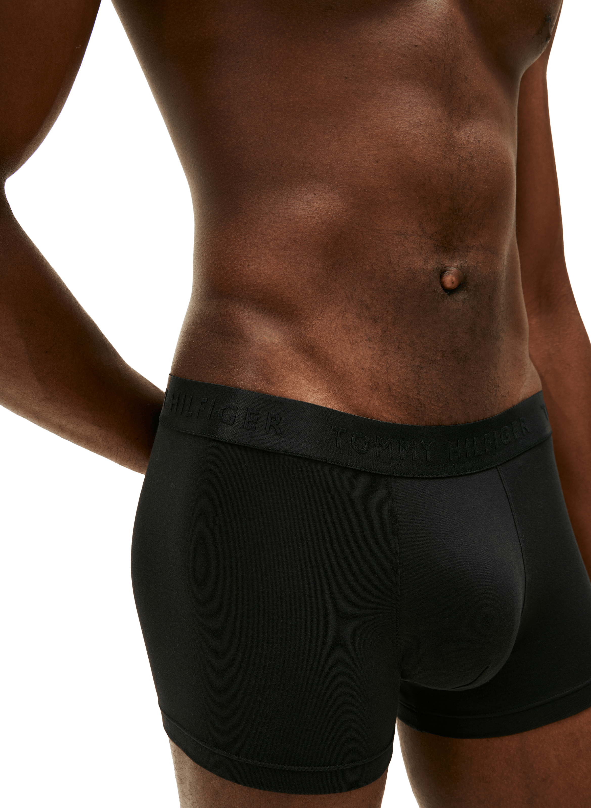 Solid color blended BCI cotton boxer TOMMY HILFIGER Black