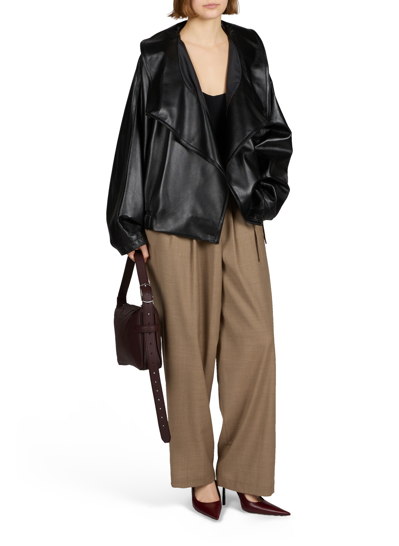 Flowy pants with double belt. LE 17 SEPTEMBRE Brown