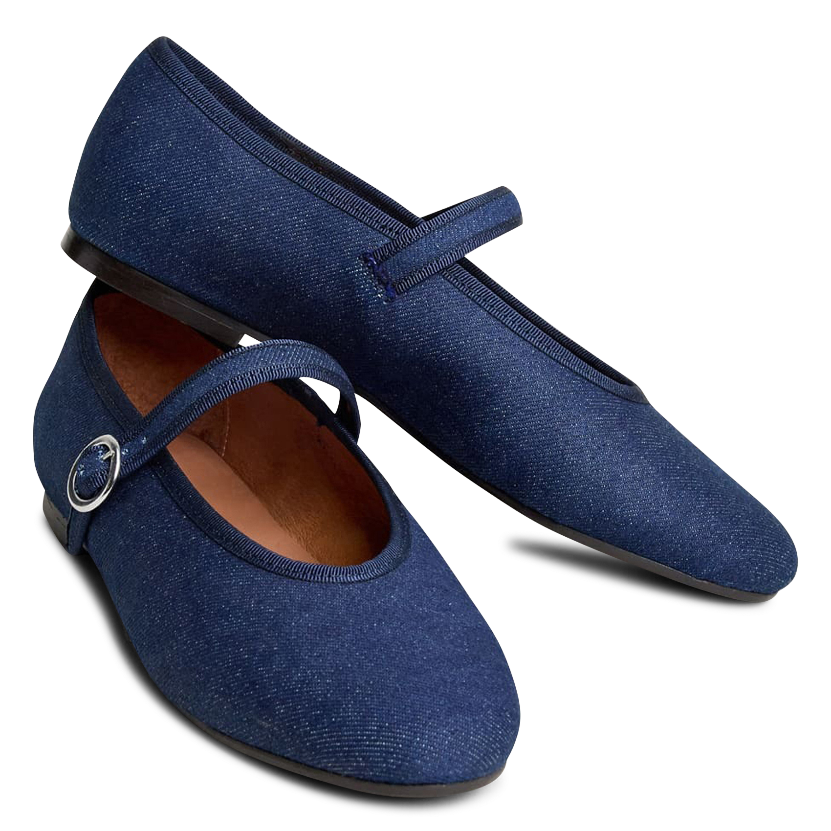 Ballerines à bride en denim deesse JONAK Bleu