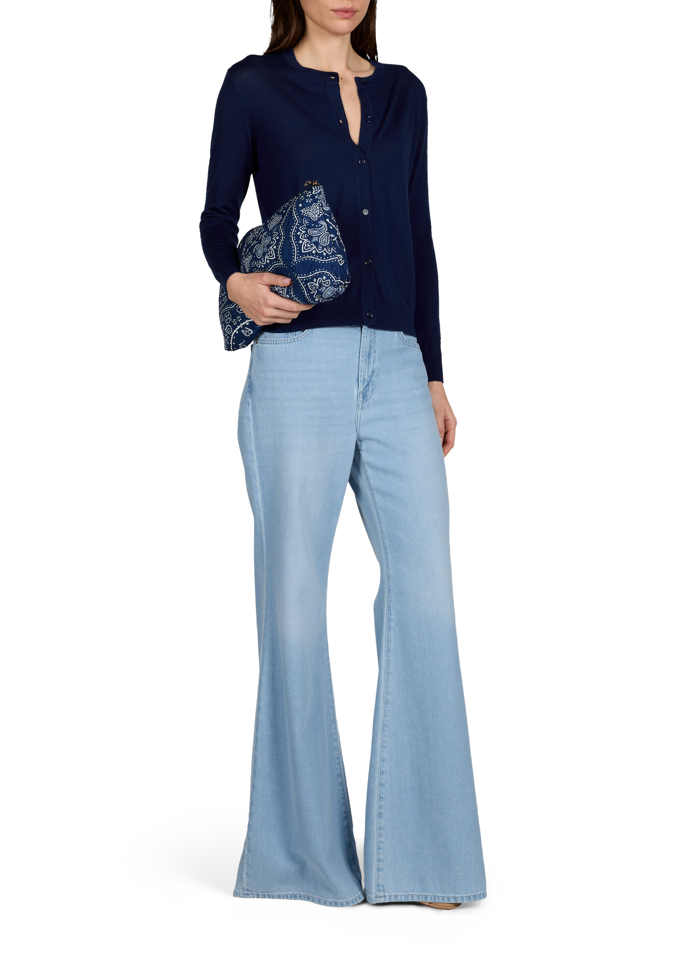 Cardigan droit Acad en laine mérinos AU PRINTEMPS PARIS Bleu