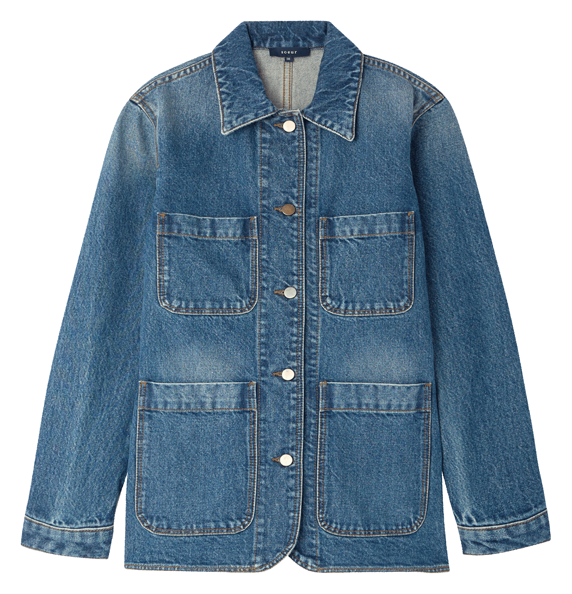 Veste en jean cintrée en coton garry SOEUR Bleu