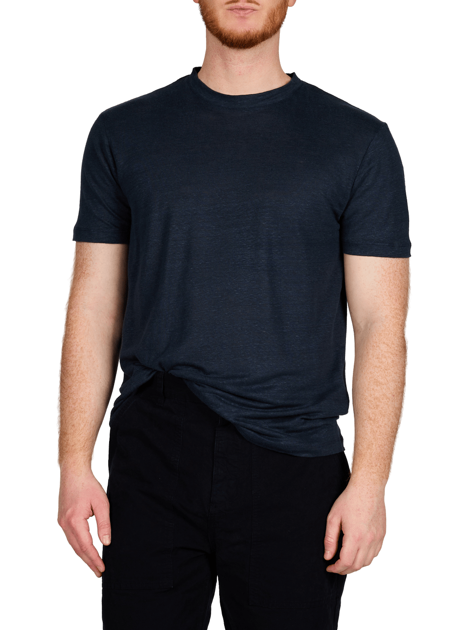 T-shirt col rond en coton AU PRINTEMPS PARIS Bleu