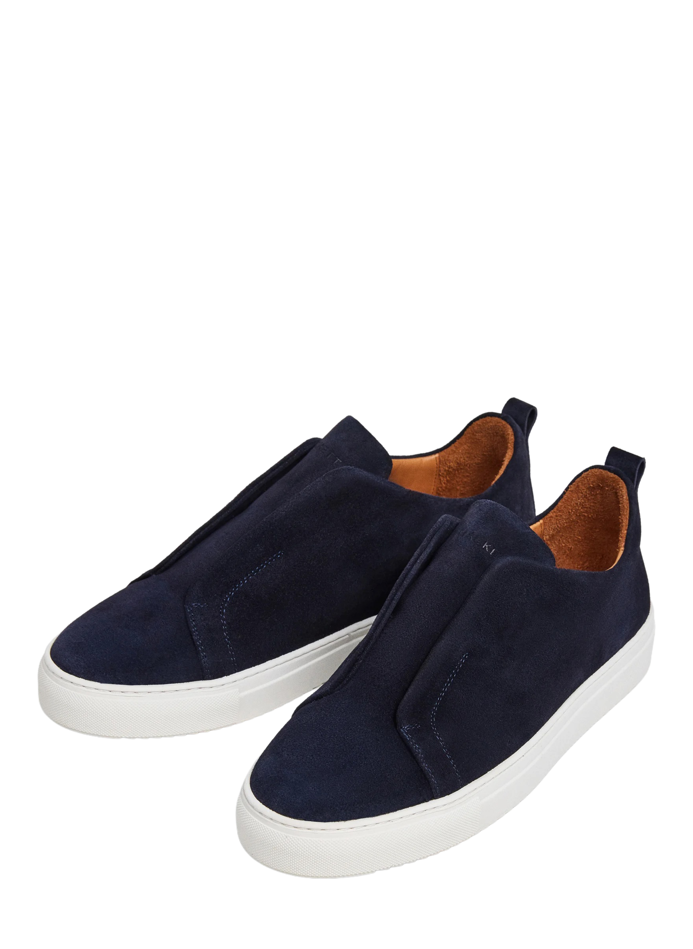 Baskets basses à enfiler en cuir daim HACKETT Bleu