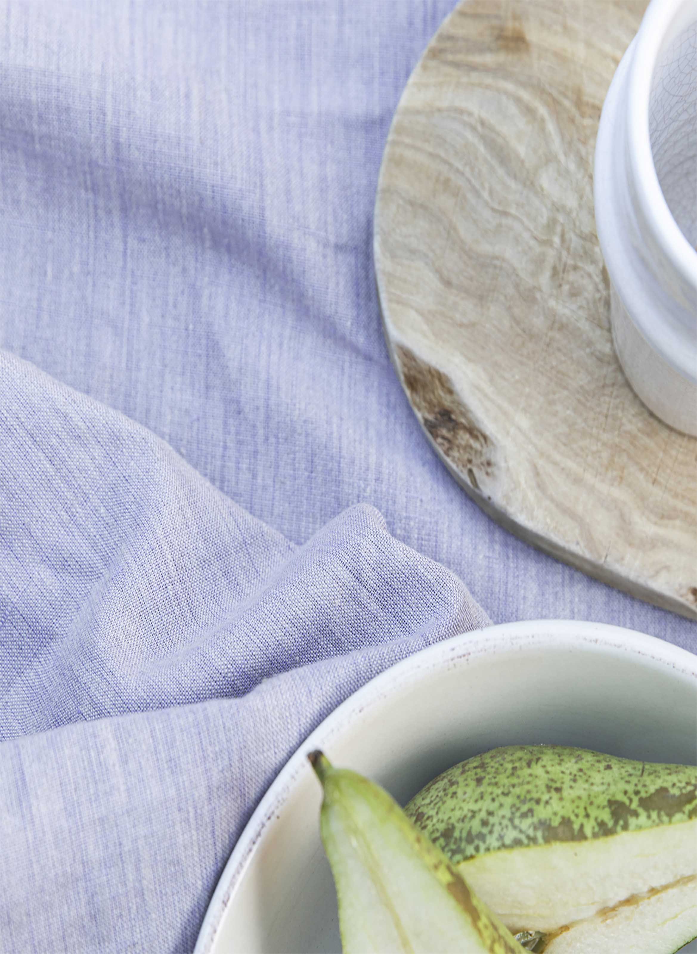 Serviette unie en lin, chambray ALEXANDRE TURPAULT Violet