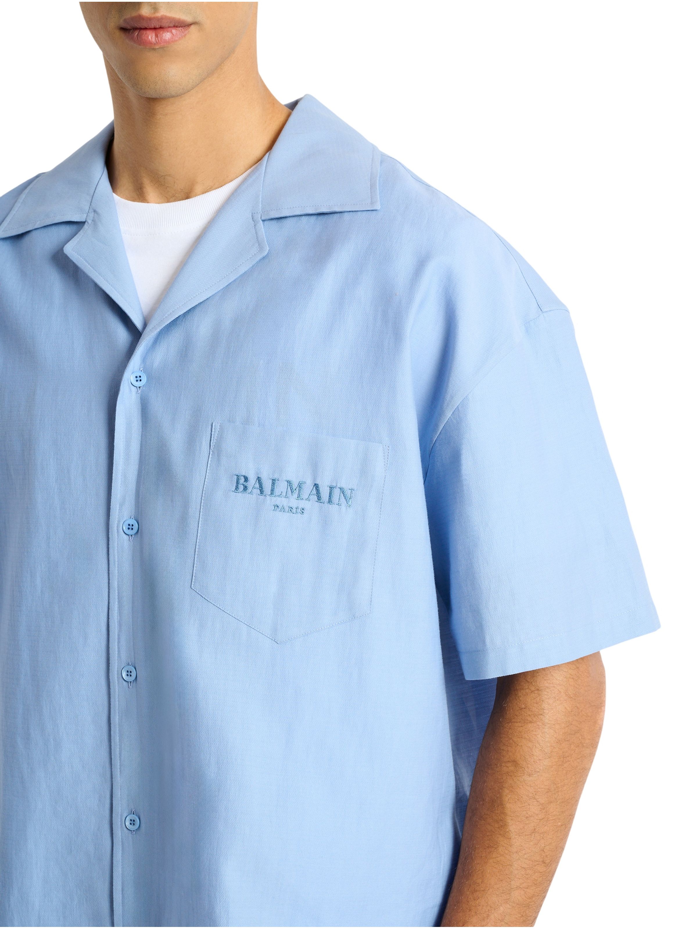 Chemise balmain vintage en popeline à chevrons BALMAIN Bleu