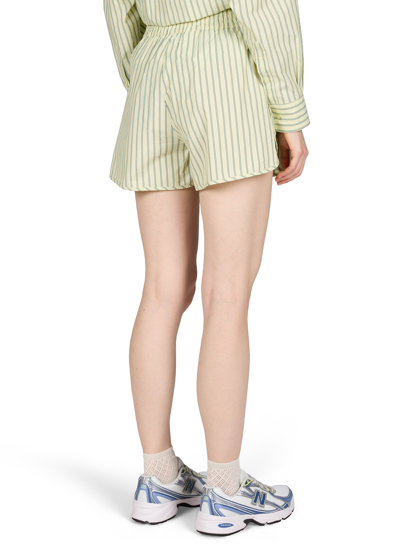 Short amplio a rayas de algodón BOSS Verde