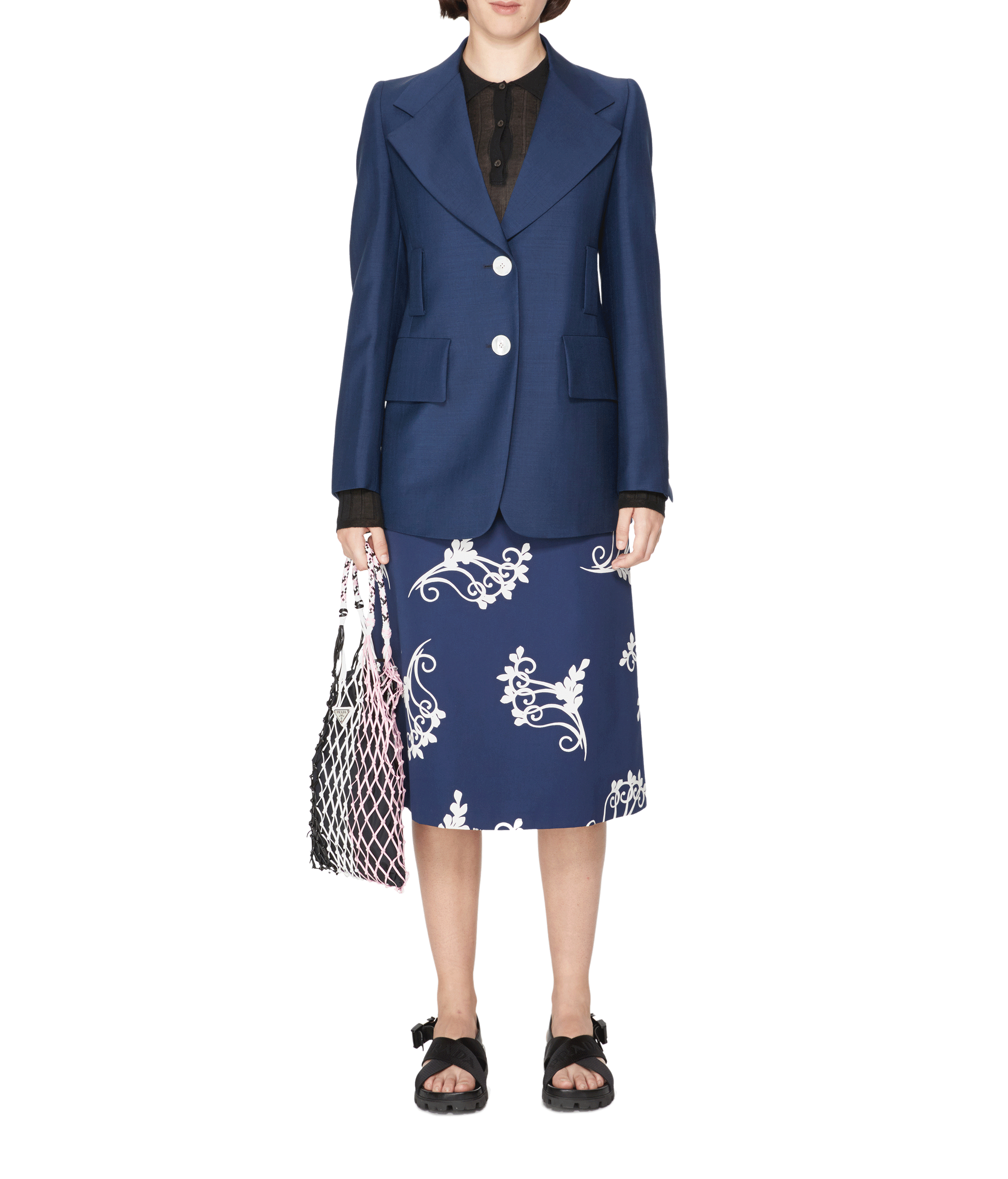 Mohair and wool Blazer PRADA Blue