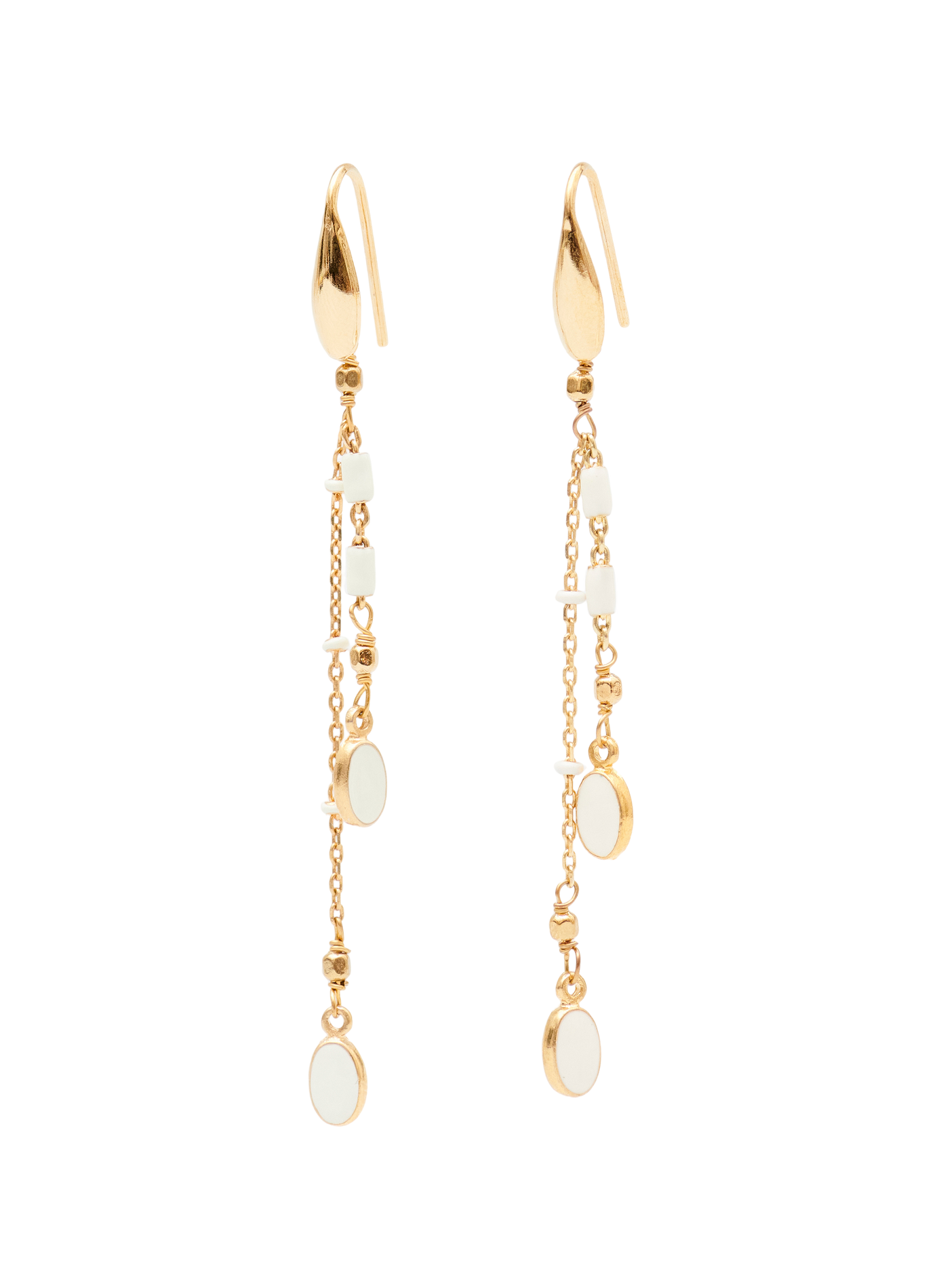 Goldene Ohrhänger mit Quasten Casablanca ISABEL MARANT Weiss