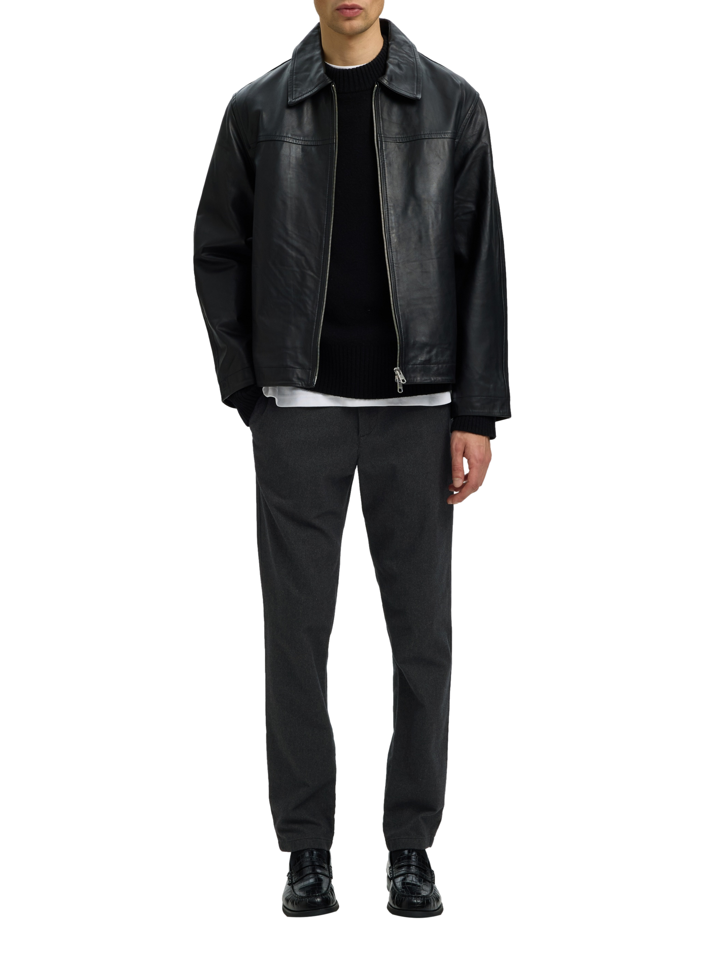 Pantaloni slim SELECTED Grigio